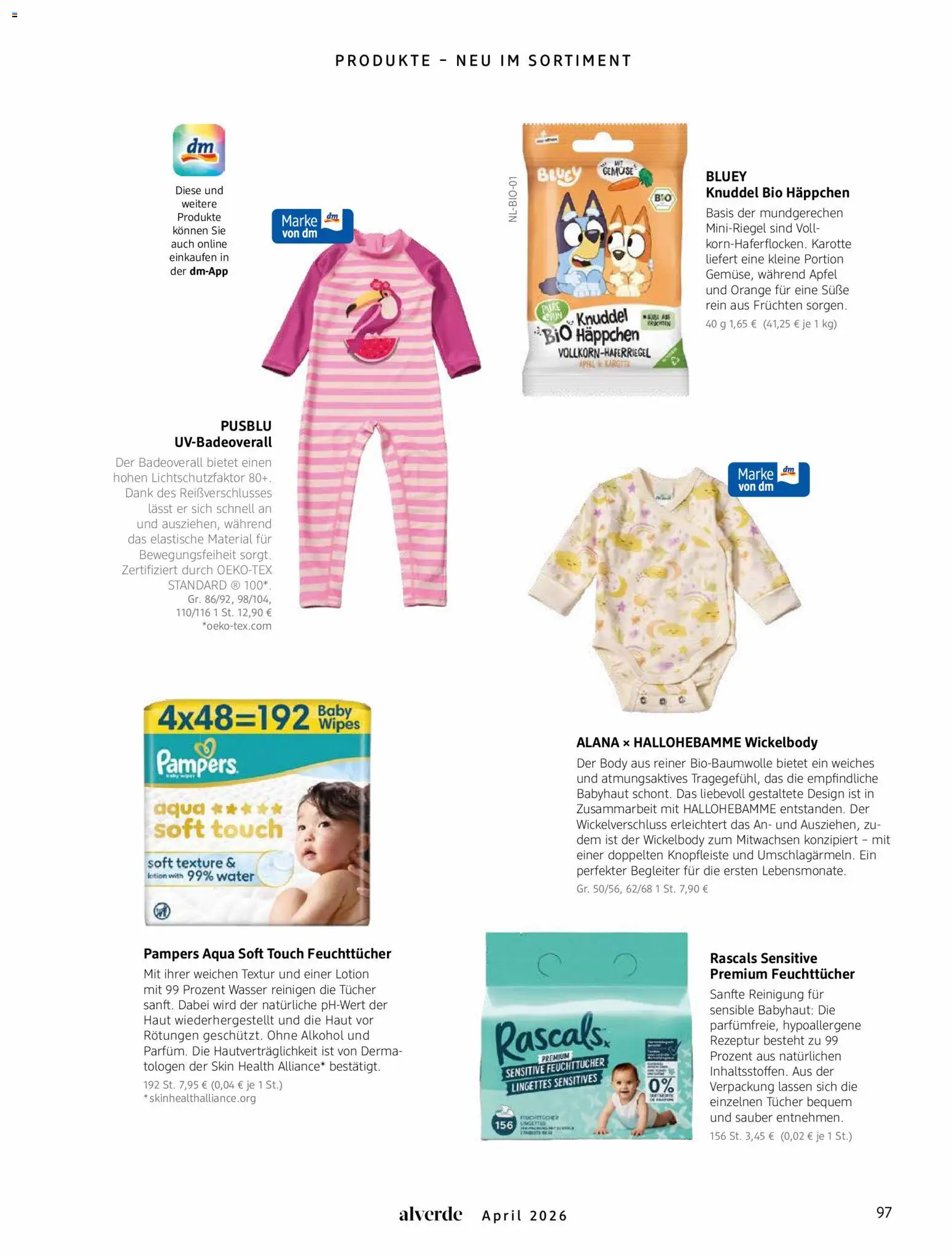 dm drogerie Prospekt 	 – gültig ab 01.04.2026 | Seite: 97 | Produkte: Pampers, Äpfel, Wasser, Karotte