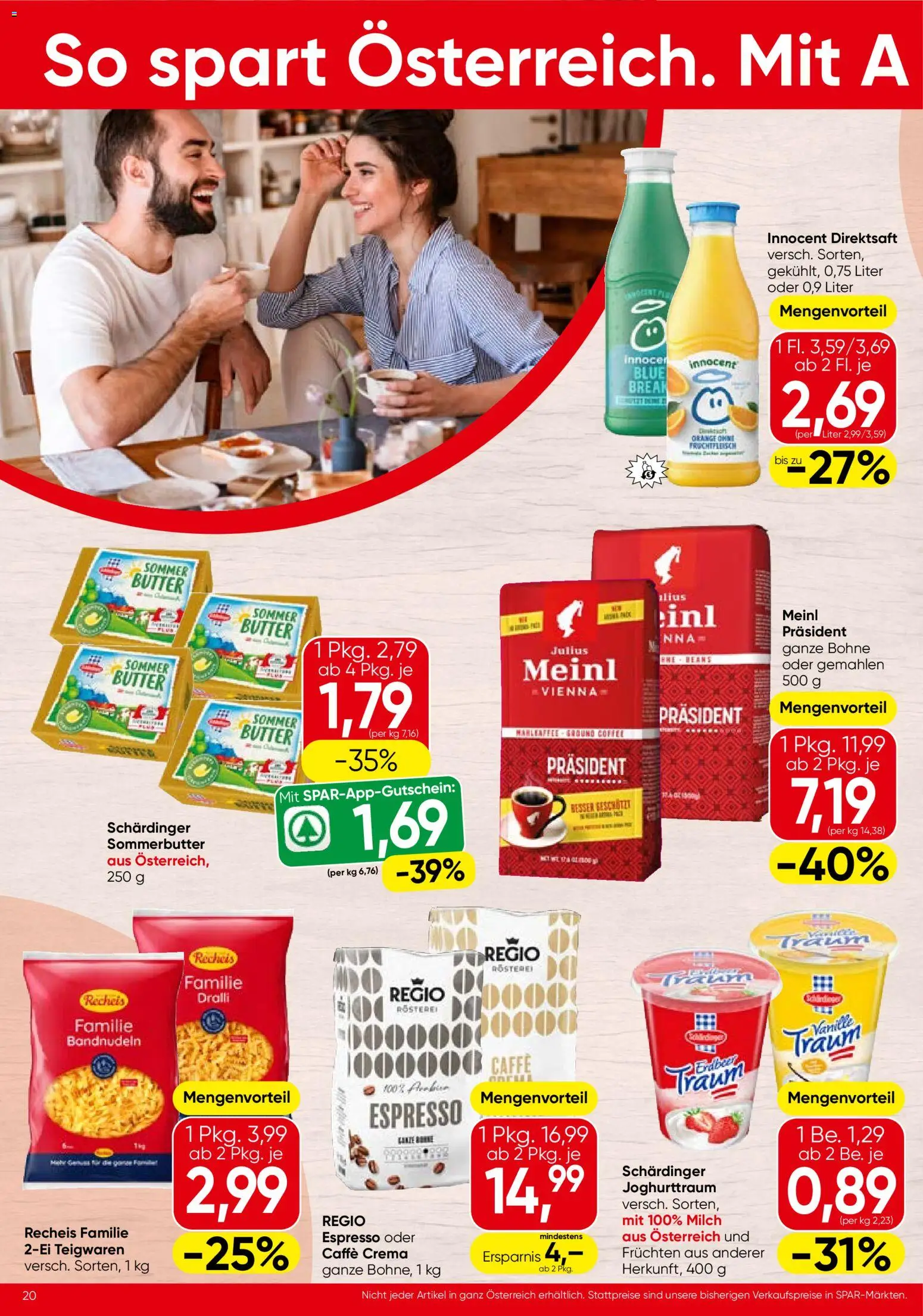 Spar Flugblatt - Niederösterreich gültig ab 21.05.2026 | Seite: 20 | Produkte: Milch, Butter