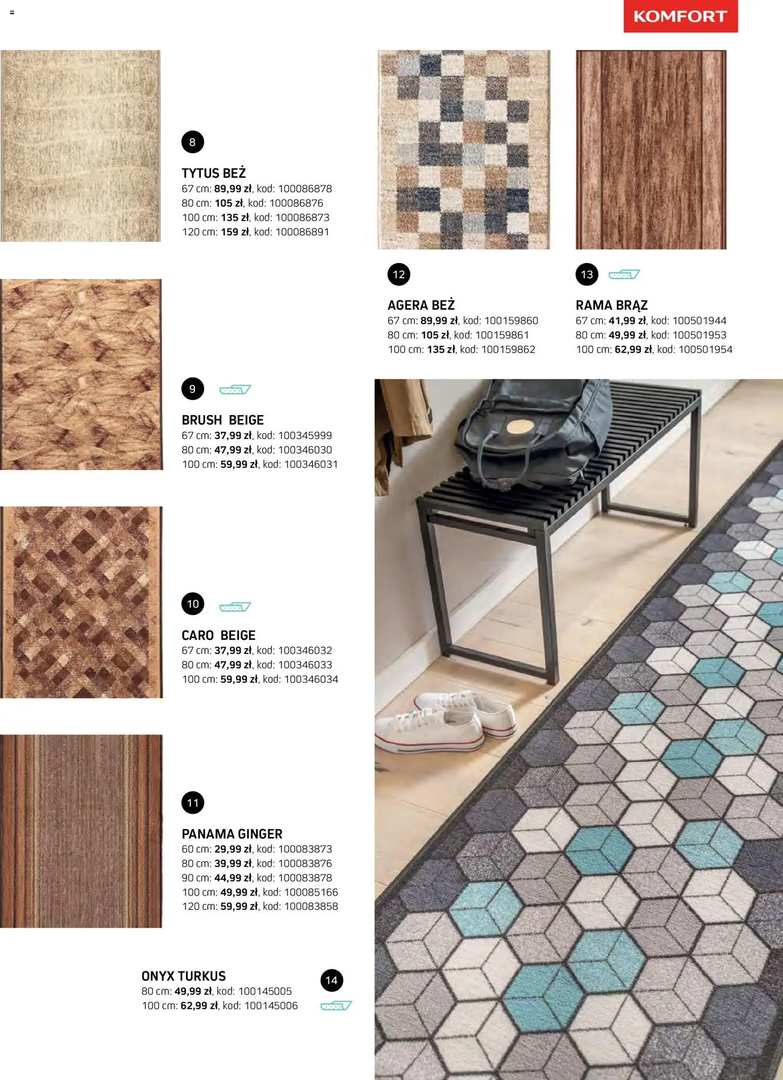 Komfort gazetka - Katalog dywanów od 07.10.2026 | Strona: 91 | Produkty: Rama, Caro