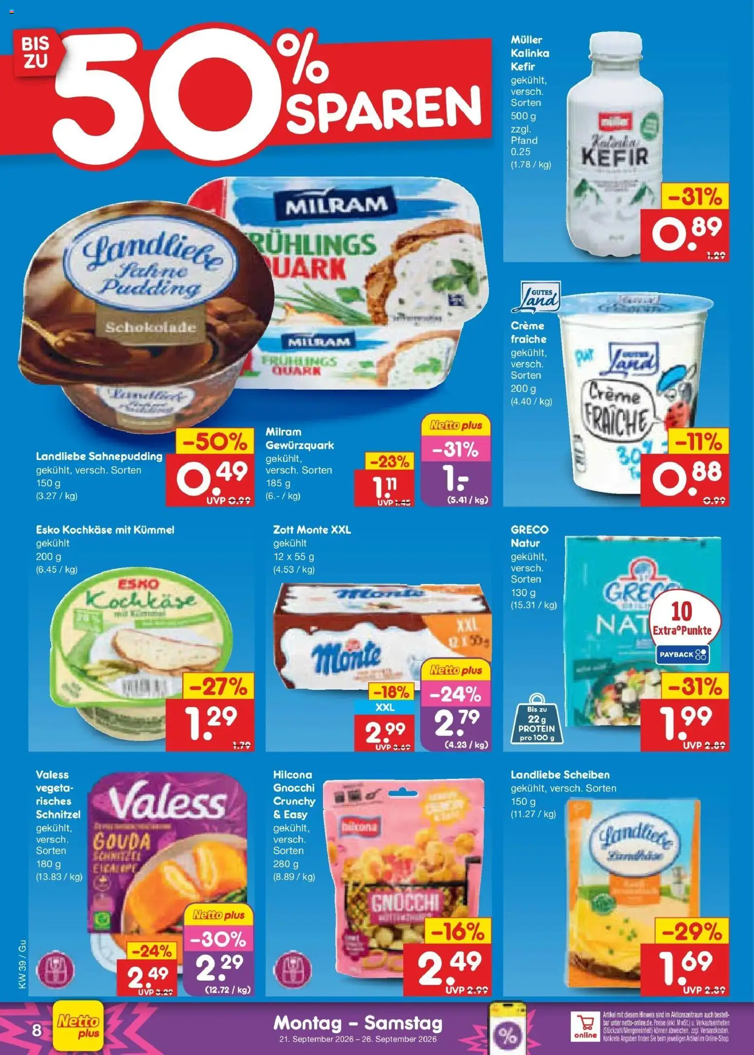 Netto Marken-Discount Prospekt Machern – gültig ab 21.09.2026 | Seite: 12 | Produkte: Gnocchi, Kefir, Gouda, Pudding
