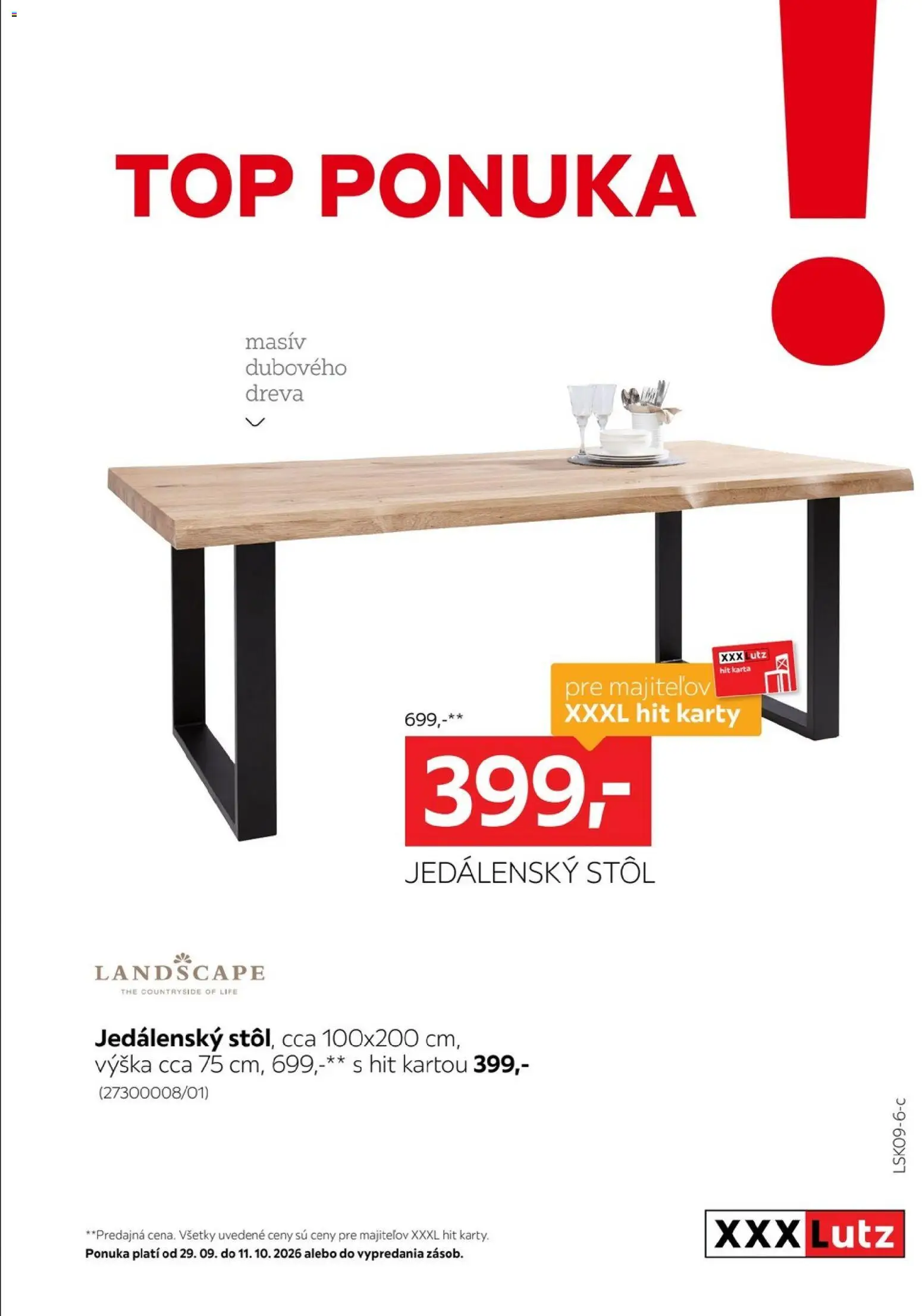 Nové XXXLutz akcie – leták je platný od 28.09.2026 | Strana: 4 | Produkty: Jedálenský stôl, Stôl