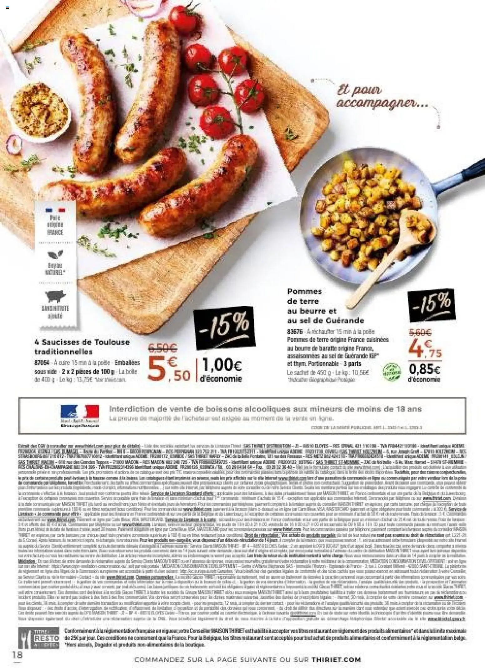 {H1} | Page: 18 | Produits: Boissons, Sel, Saucisses, Pommes de terre