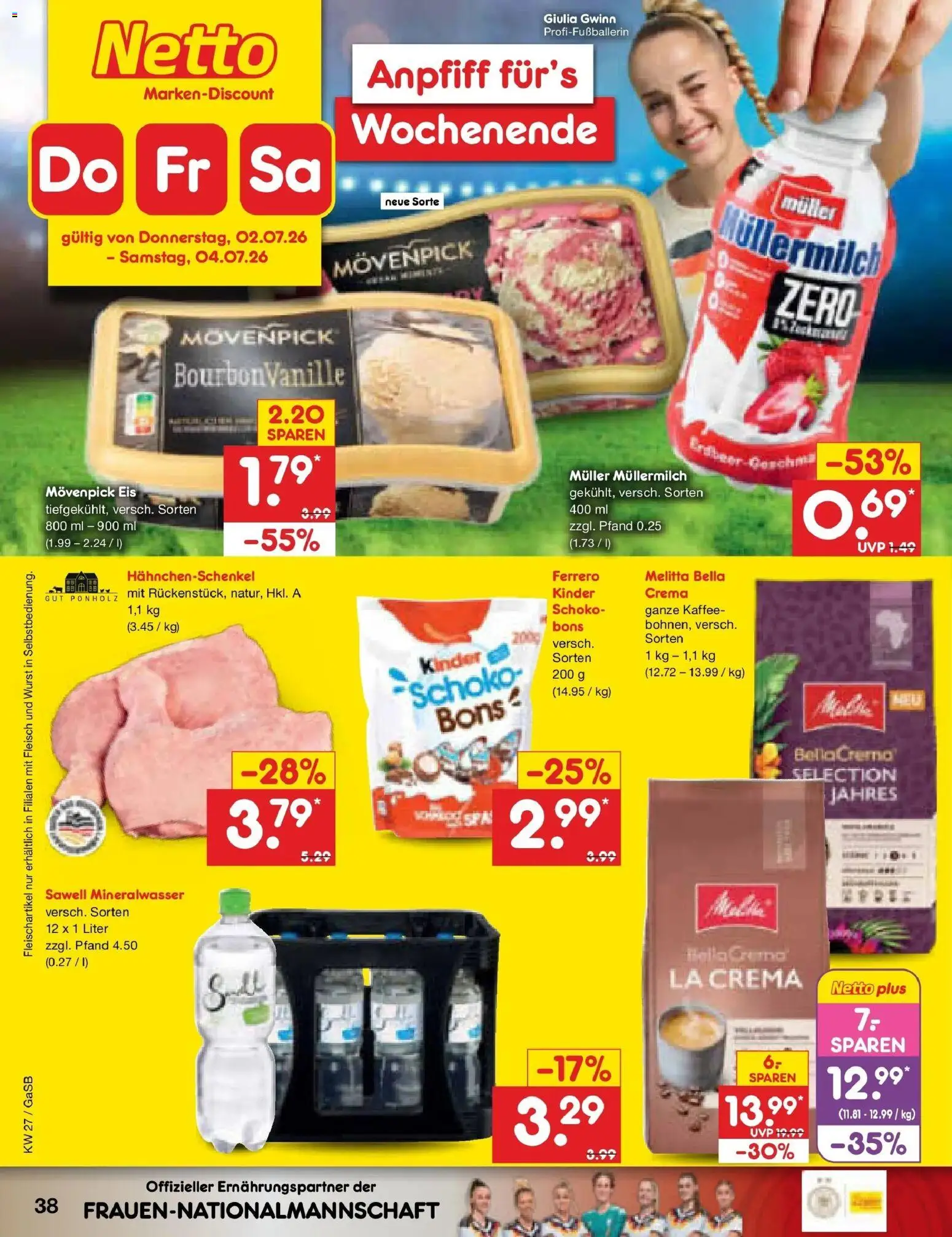 Netto Marken-Discount Prospekt Bremen-Lesum – gültig ab 29.06.2026 | Seite: 56 | Produkte: Melitta, Mineralwasser, Movenpick eis, Wurst