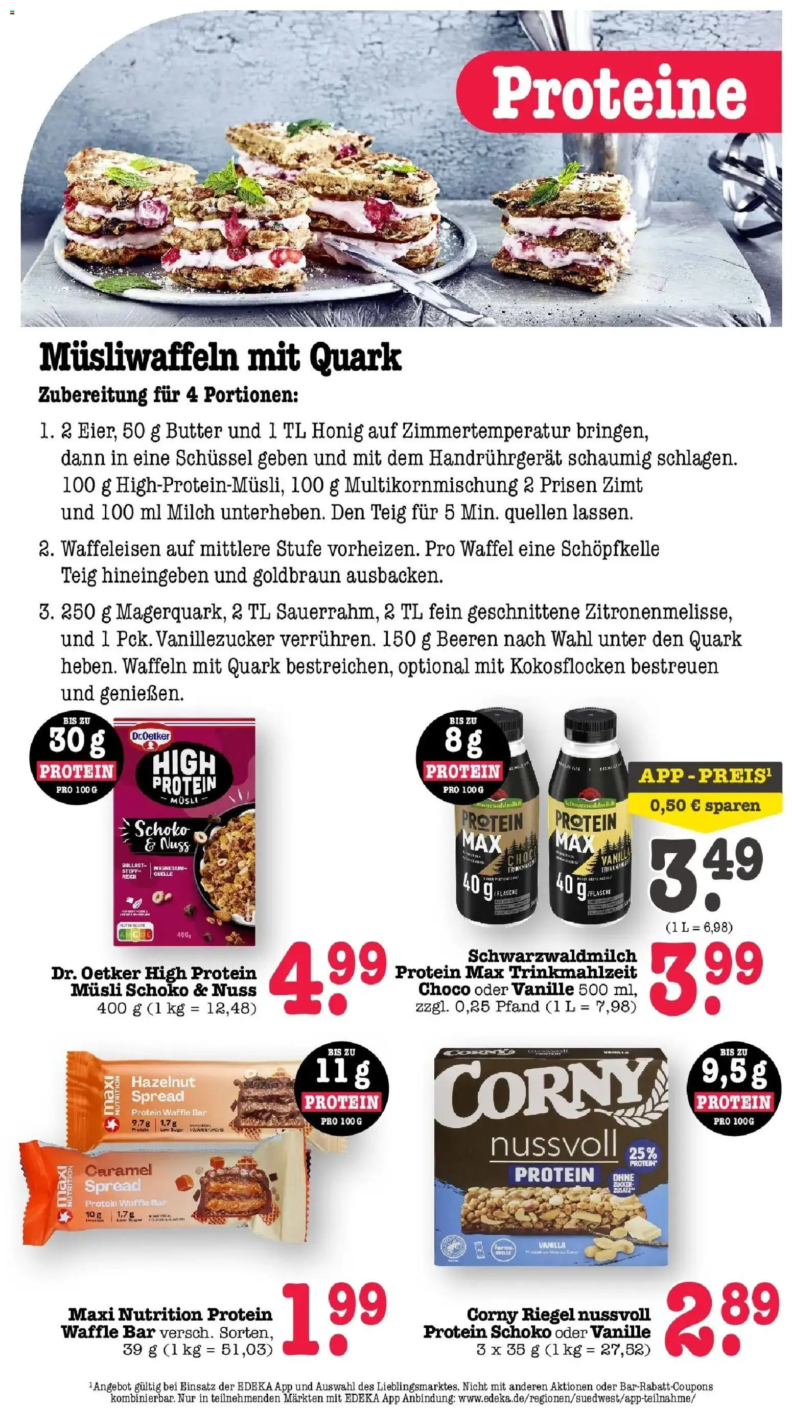 E center Prospekt Mainz-Weisenau (ab 26.10.2026) zum Blättern | Seite: 42 | Produkte: Corny riegel, Quark, Milch, Waffeln