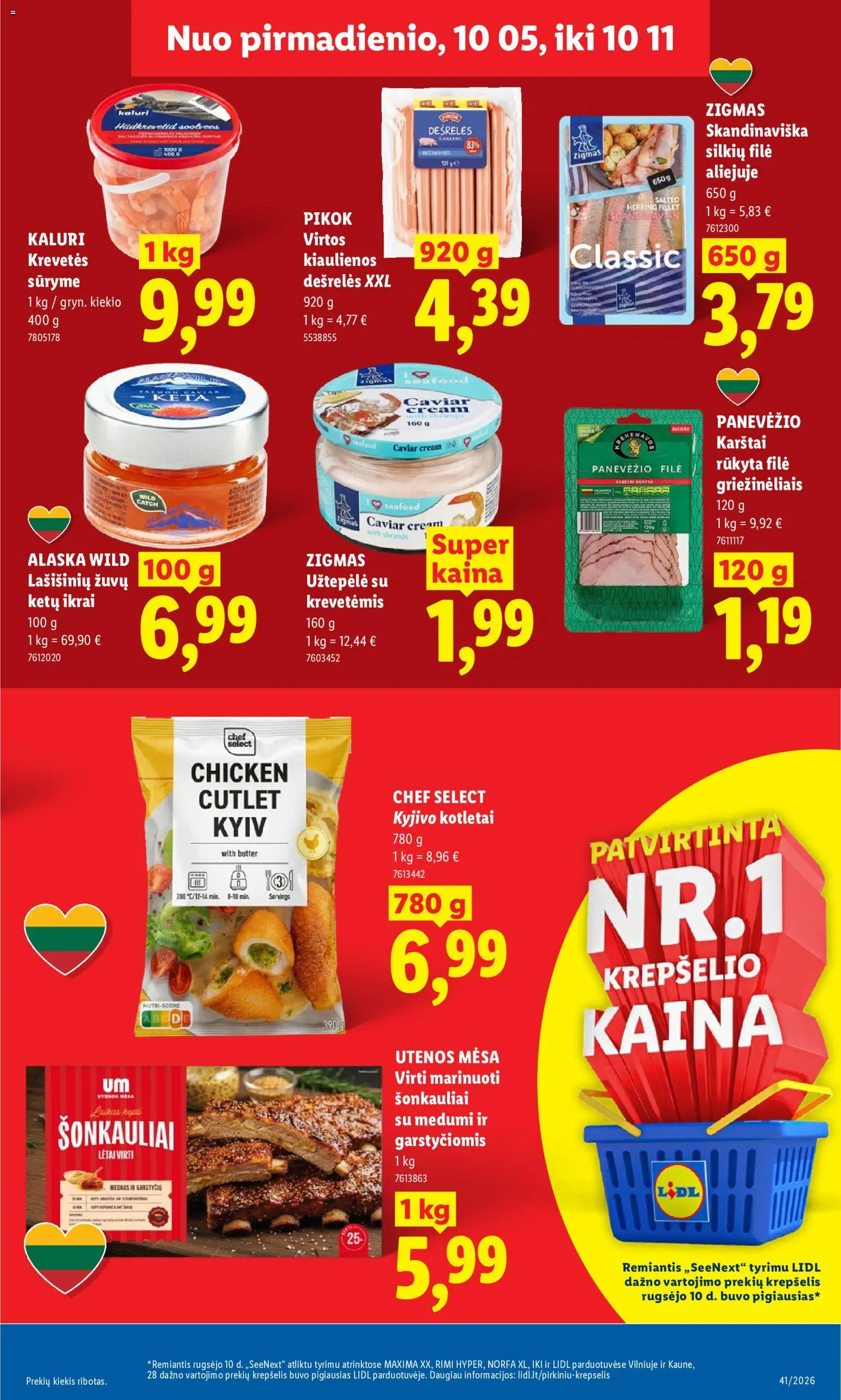 LIDL akcijos nuo 2026.10.05 | Puslapis: 9 | Prekių: Užtepėlė, Kiaulienos, Dešrelės, Ikrai