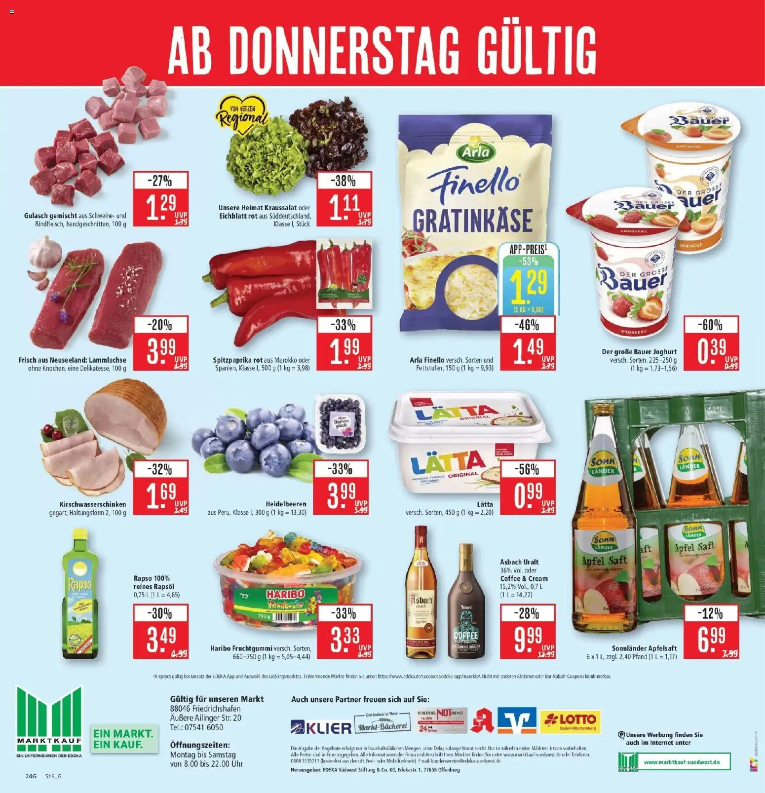 Marktkauf Prospekt Friedrichshafen (ab 12.10.2026) » Angebote online | Seite: 30 | Produkte: Joghurt, Heidelbeeren, Uhr, Asbach