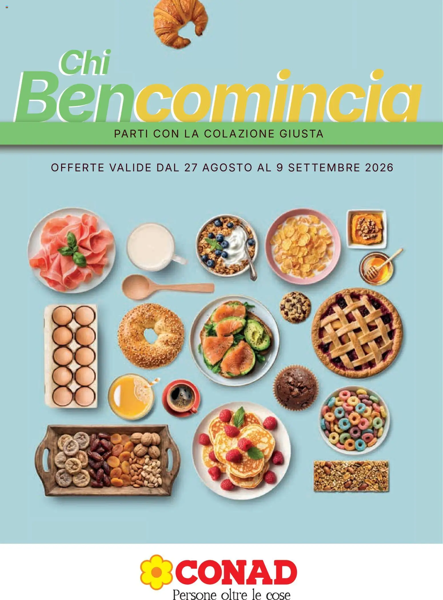 Volantino Conad del 27/08/2026 | Pagina: 1 | Prodotti: Succo, Avocado, Mais, Piatto