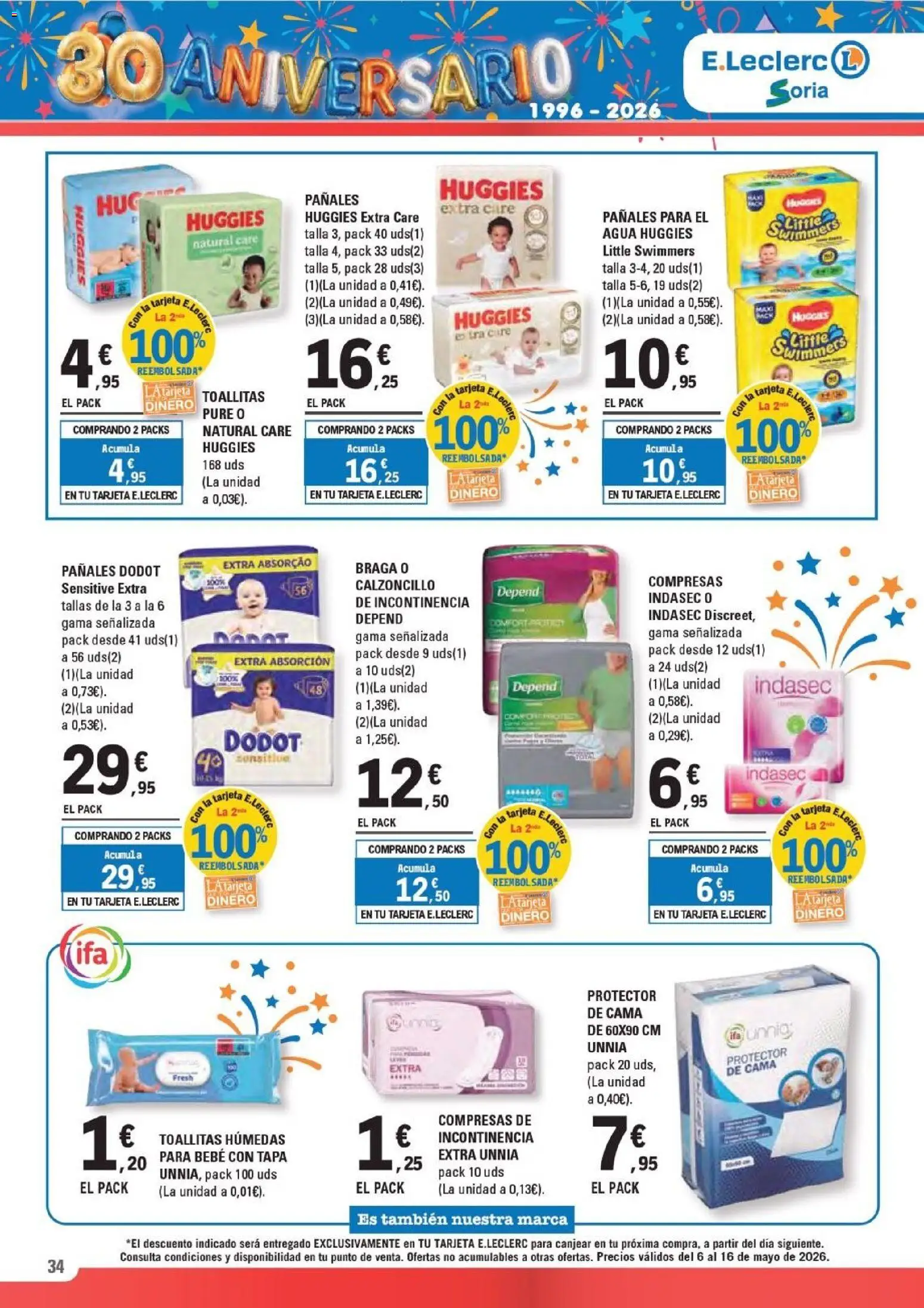 E.Leclerc Soria │ válido desde el 06.05.2026 | Página: 34 | Productos: Γλυφιτζούρι, Cama, Braga