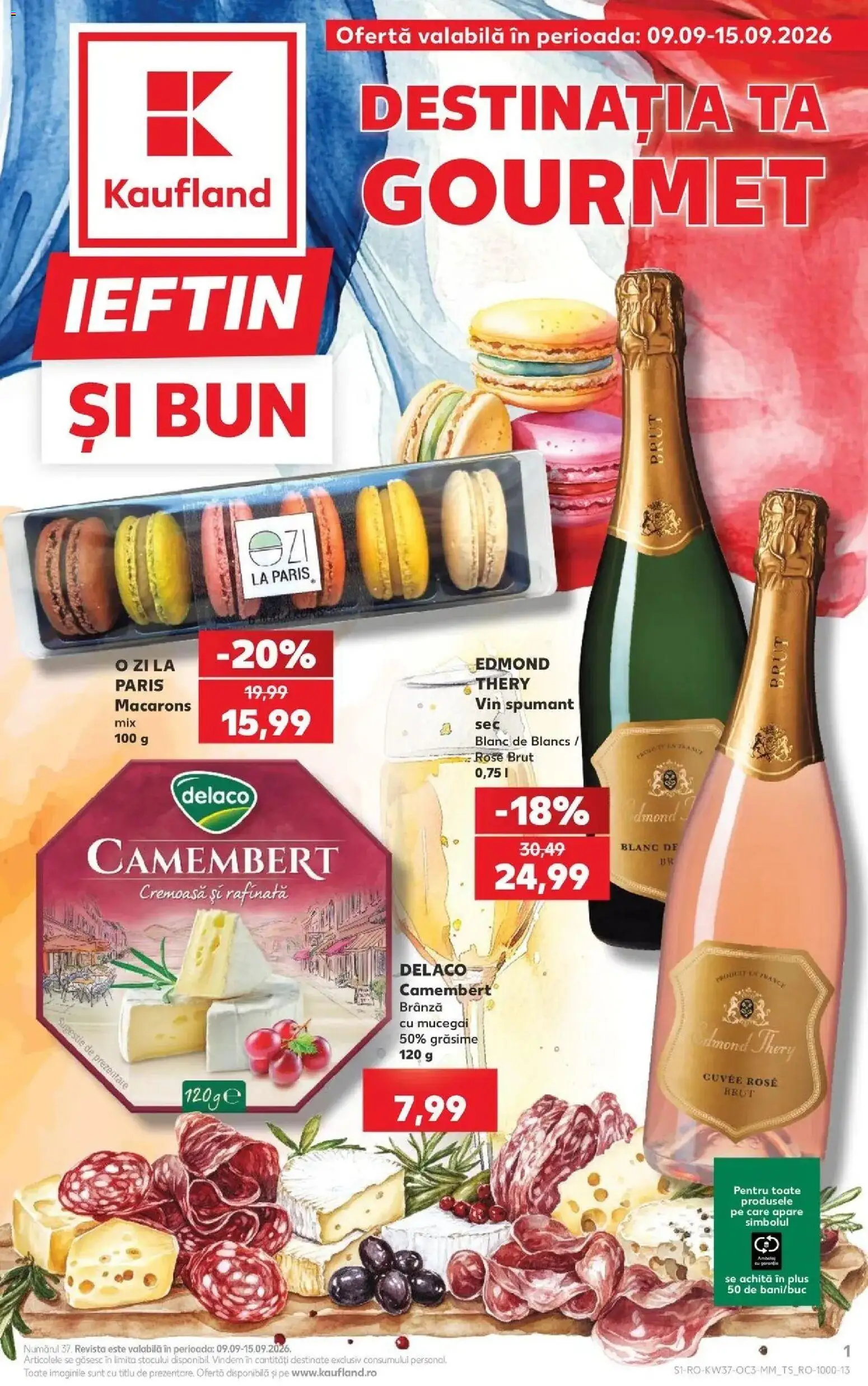 Kaufland Deva 09.09.2026 - Revista si Oferta | Pagină: 1 | Produse: Delaco, Brânză, Vin, Macarons