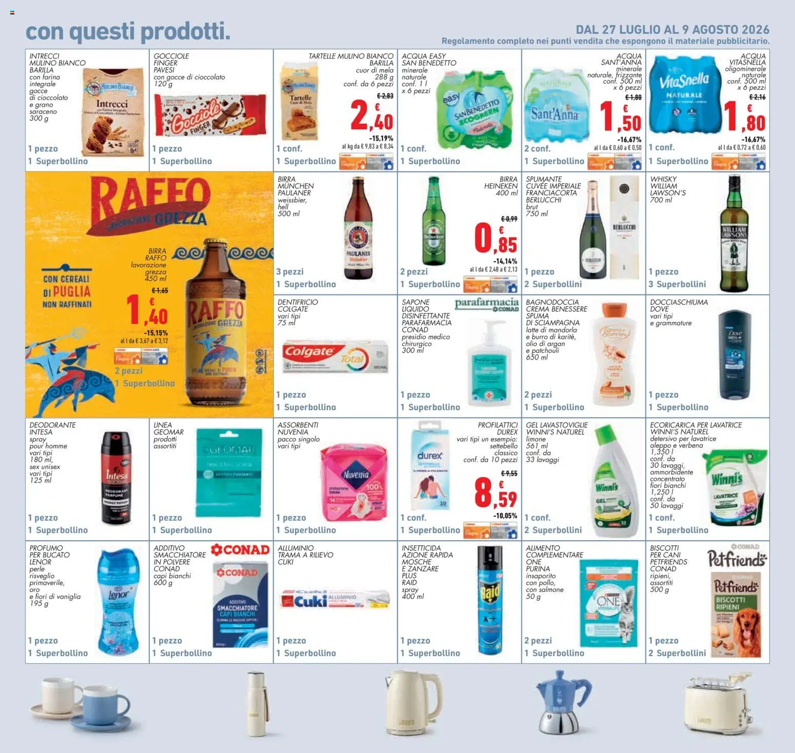 Volantino Conad del 30/07/2026 | Pagina: 23 | Prodotti: Crema, Salmone, Lavatrice, Bagno