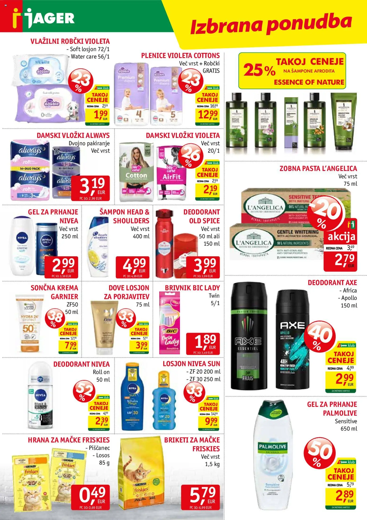 Novi Jager katalog ponudbe – veljaven od 10.06.2026 | Stran: 14 | Izdelki: Gel za prhanje, Plenice, Losos, Zobna pasta