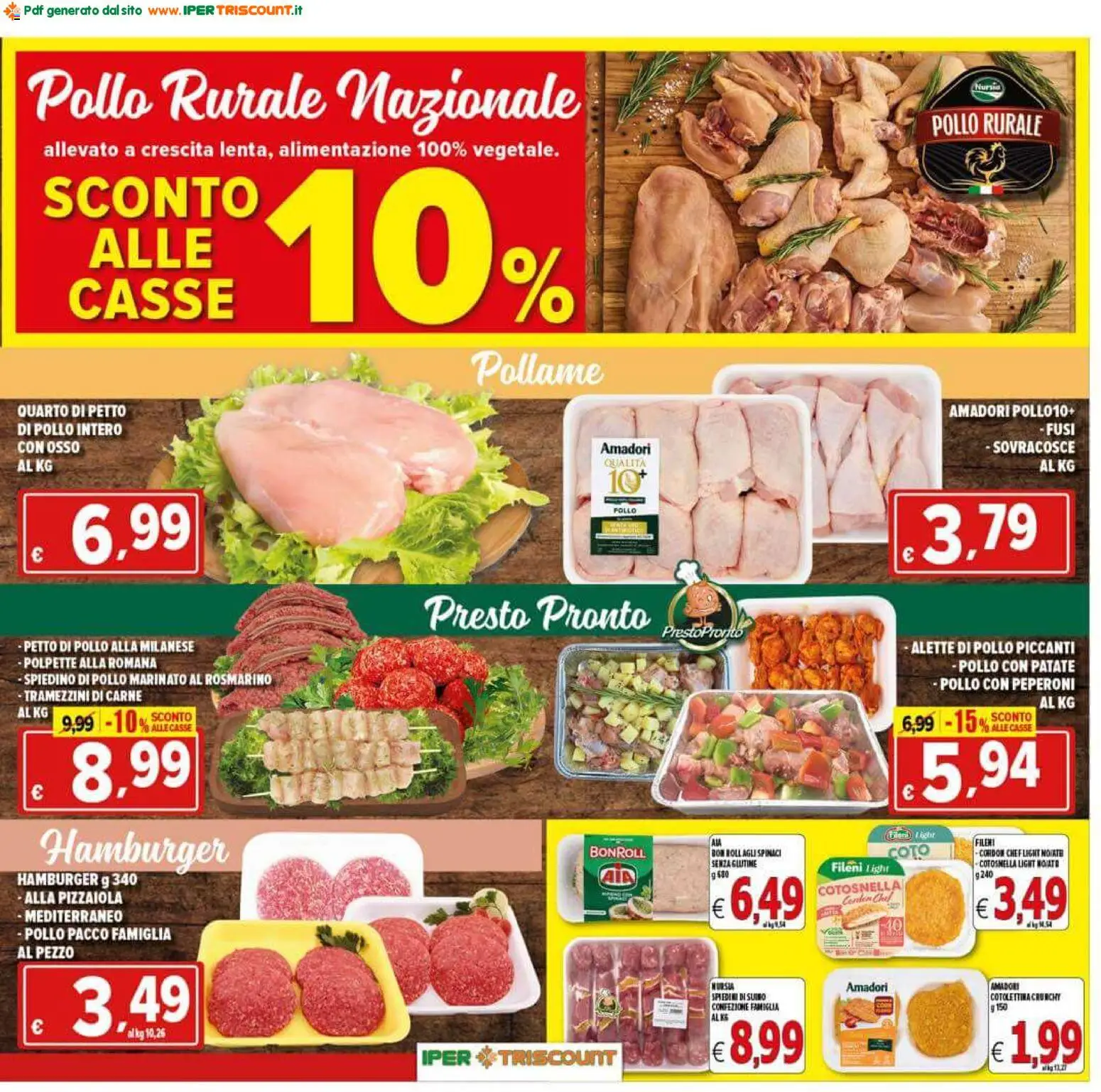 Volantino Ipertriscount del 23/09/2026 | Pagina: 11 | Prodotti: Petto di Pollo, Rosmarino, Pollame, Hamburger