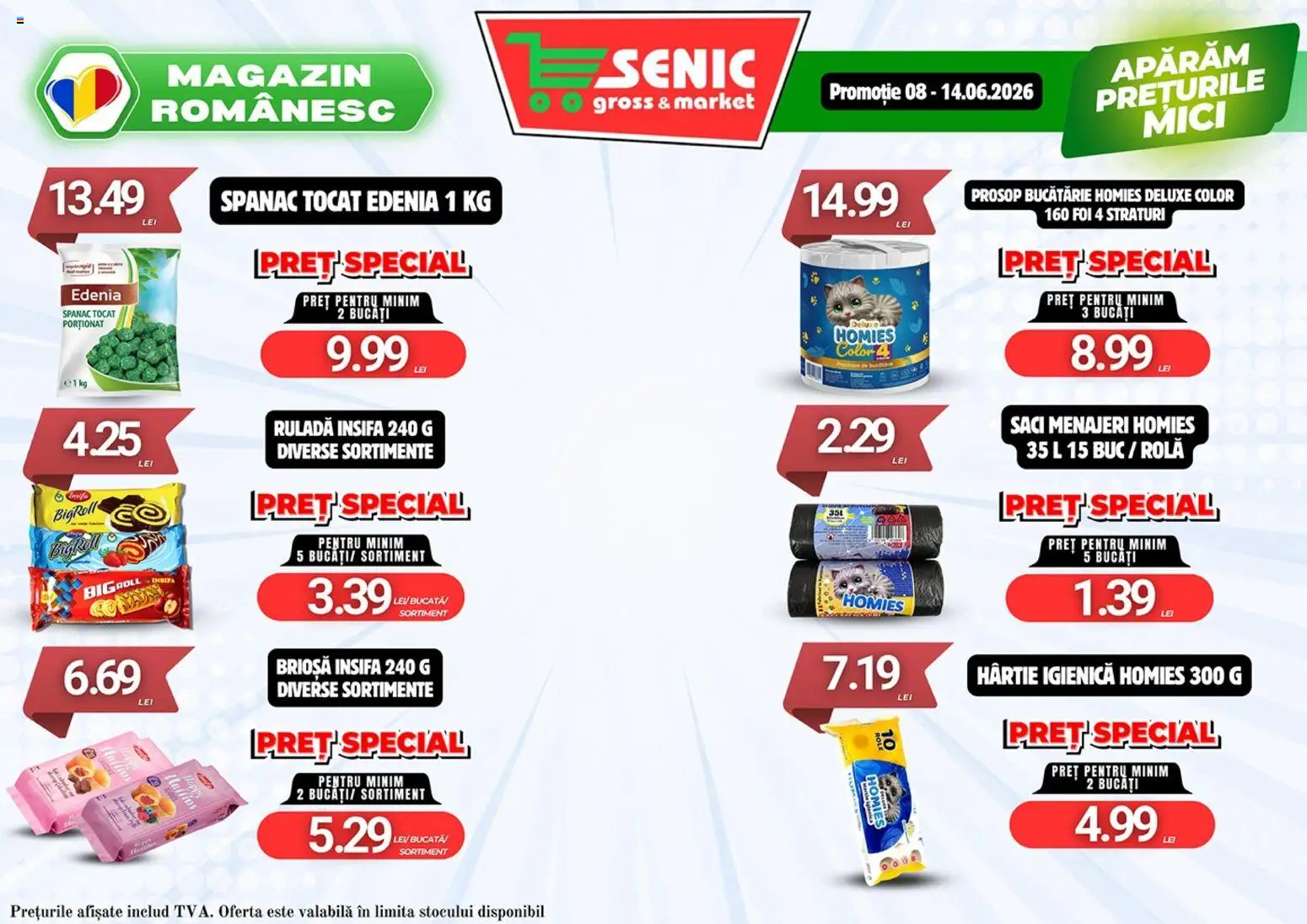 Noul catalog Senic – valabil de la 08.06.2026 | Pagină: 5 | Produse: Saci menajeri, Bucătărie, Role, Mici