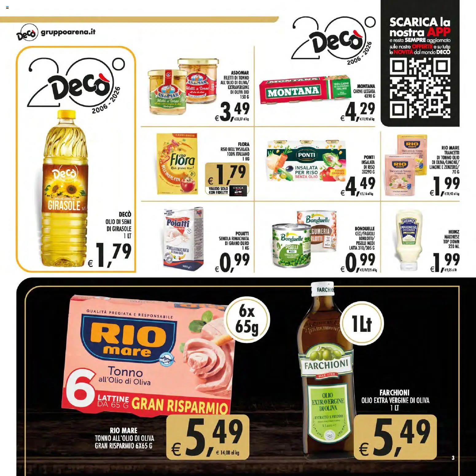 Volantino Decò del 01/09/2026 | Pagina: 3 | Prodotti: Olio di semi, Riso, Insalata, Piselli