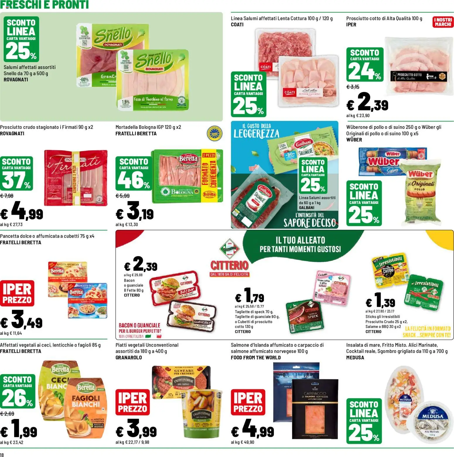 Volantino Iper del 31/08/2026 | Pagina: 18 | Prodotti: Salmone affumicato, Salmone, Suino, Prosciutto