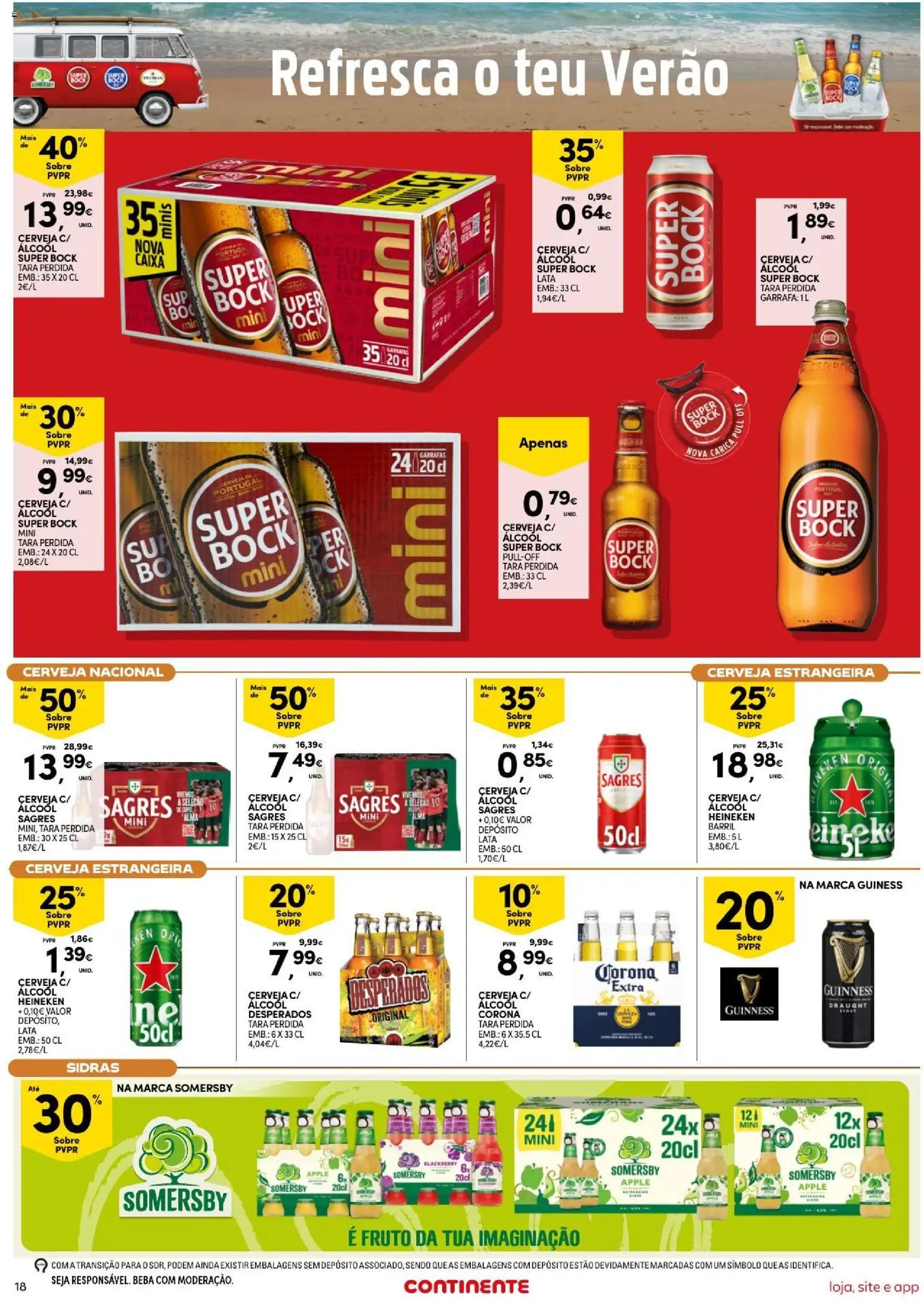 Continente Semanal Continente Bom Dia │ válido de 11/08/2026 | Página: 18 | Produtos: Super bock, Cerveja, Somersby, Álcool