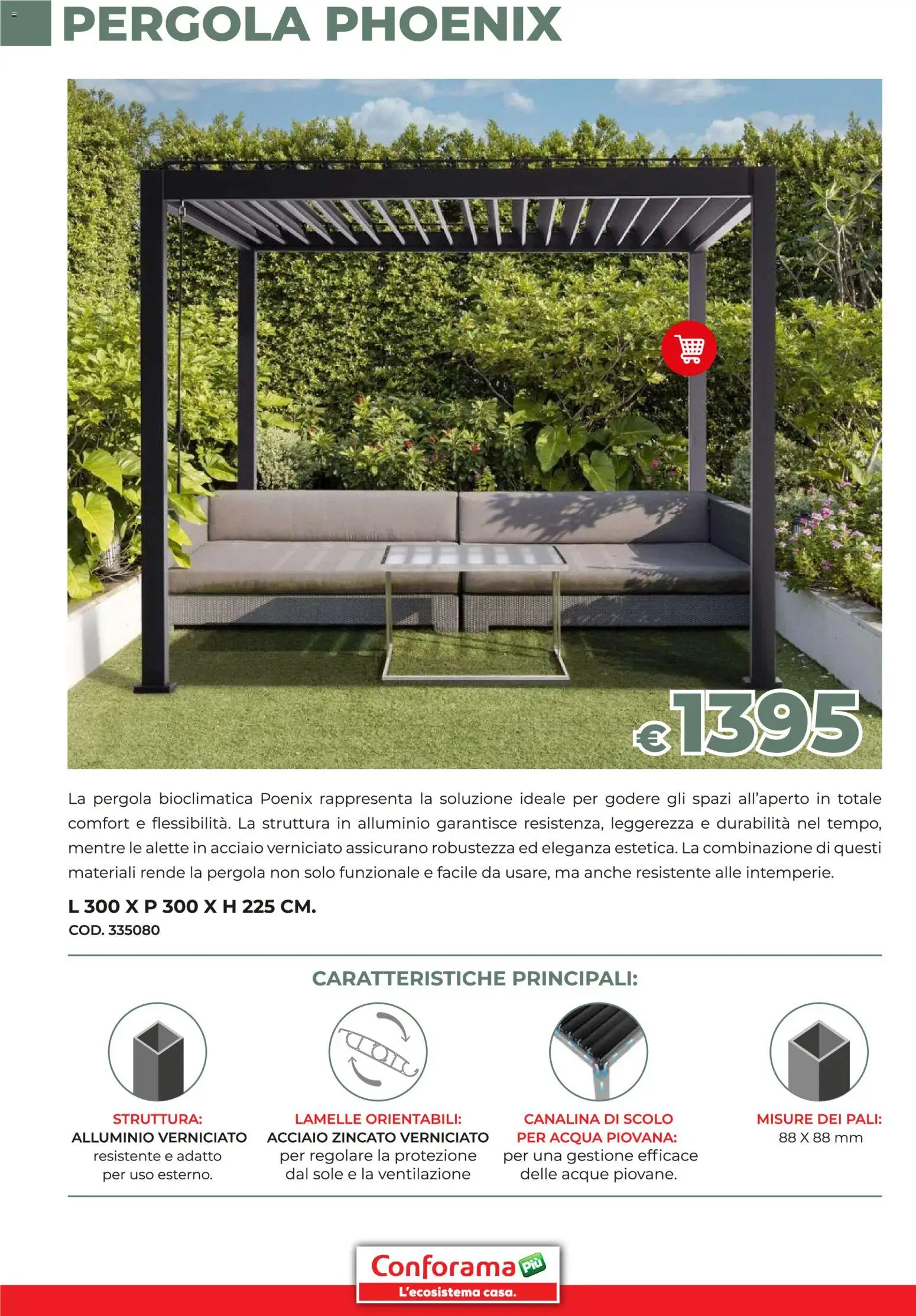 Volantino Conforama del 19.03.2026 | Pagina: 8 | Prodotti: Acqua, Pergola, Alluminio
