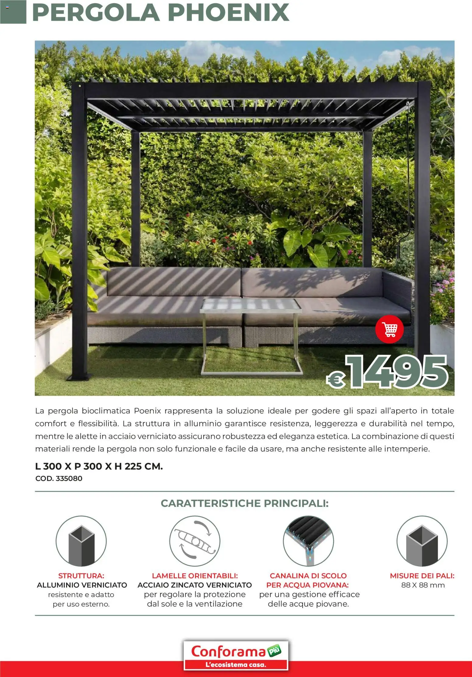 Volantino Conforama del 19/03/2026 | Pagina: 8 | Prodotti: Acqua, Pergola, Alluminio