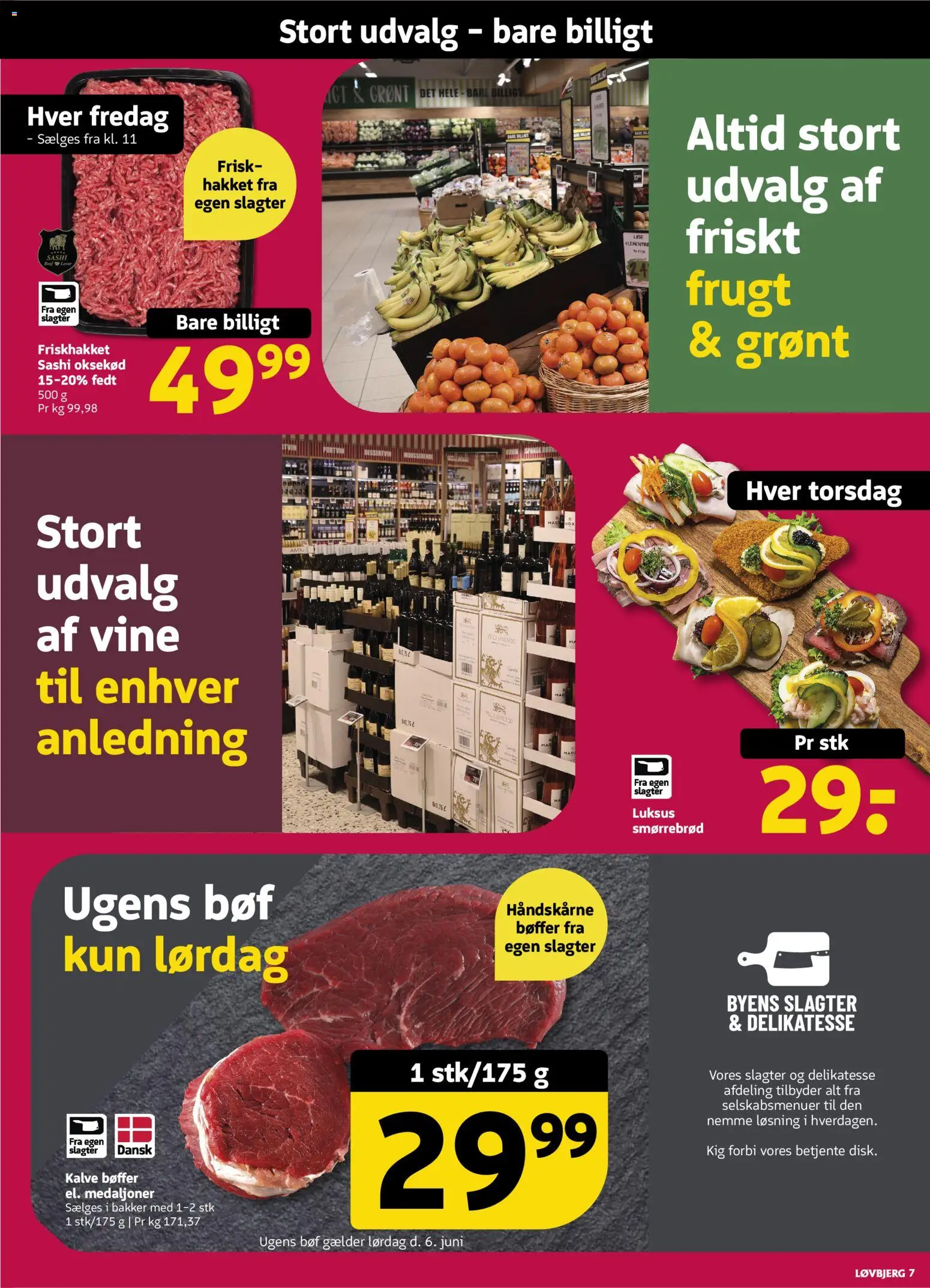 Løvbjerg tilbudsavis – gyldig fra 06.06.2026 | Side: 7 | Produkter: Bøffer, Oksekød