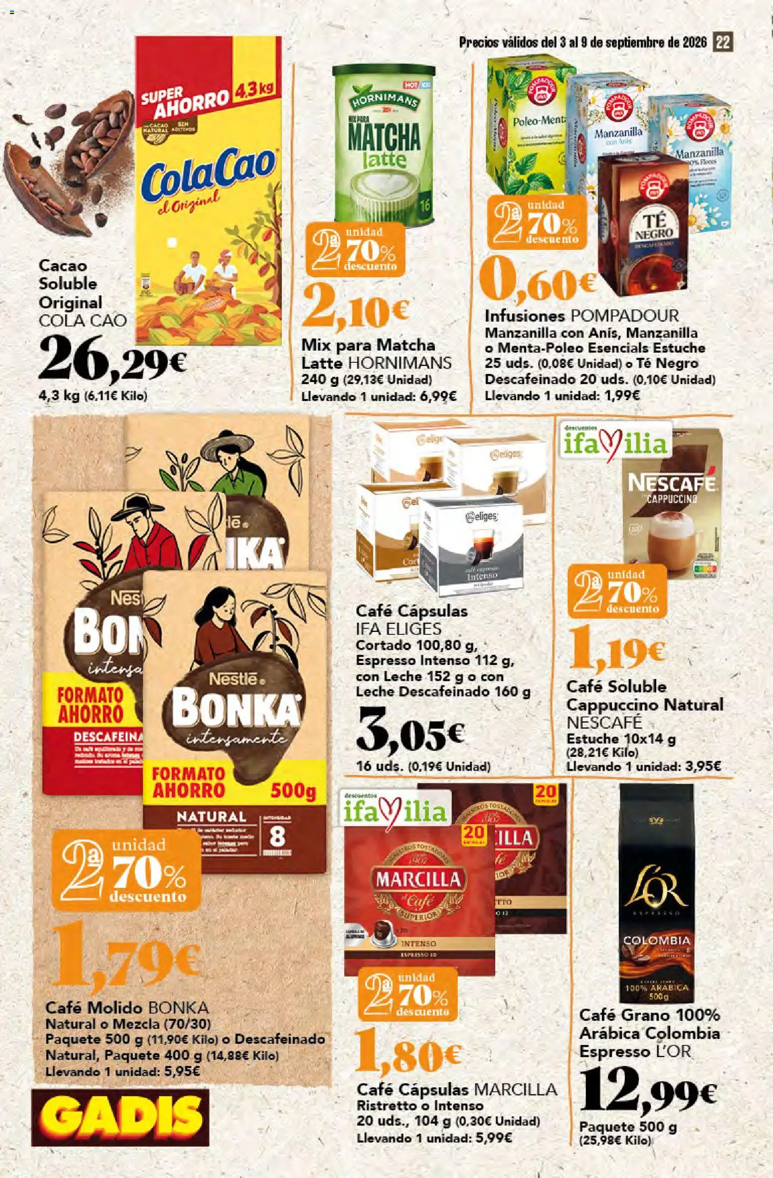 Gadis folleto │ válido desde el 03/09/2026 | Página: 22 | Productos: Cápsulas, Café, Té, Matcha