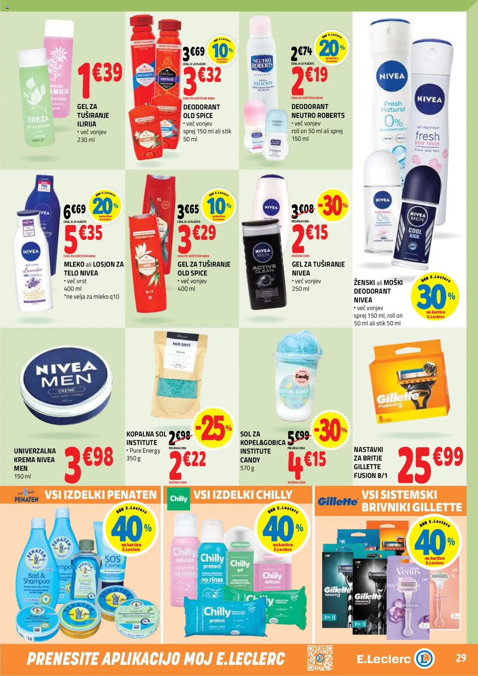 Novi E.leclerc katalog ponudbe – veljaven od 30.09.2026 | Stran: 29 | Izdelki: Krema, Mleko, Deodorant, Sol