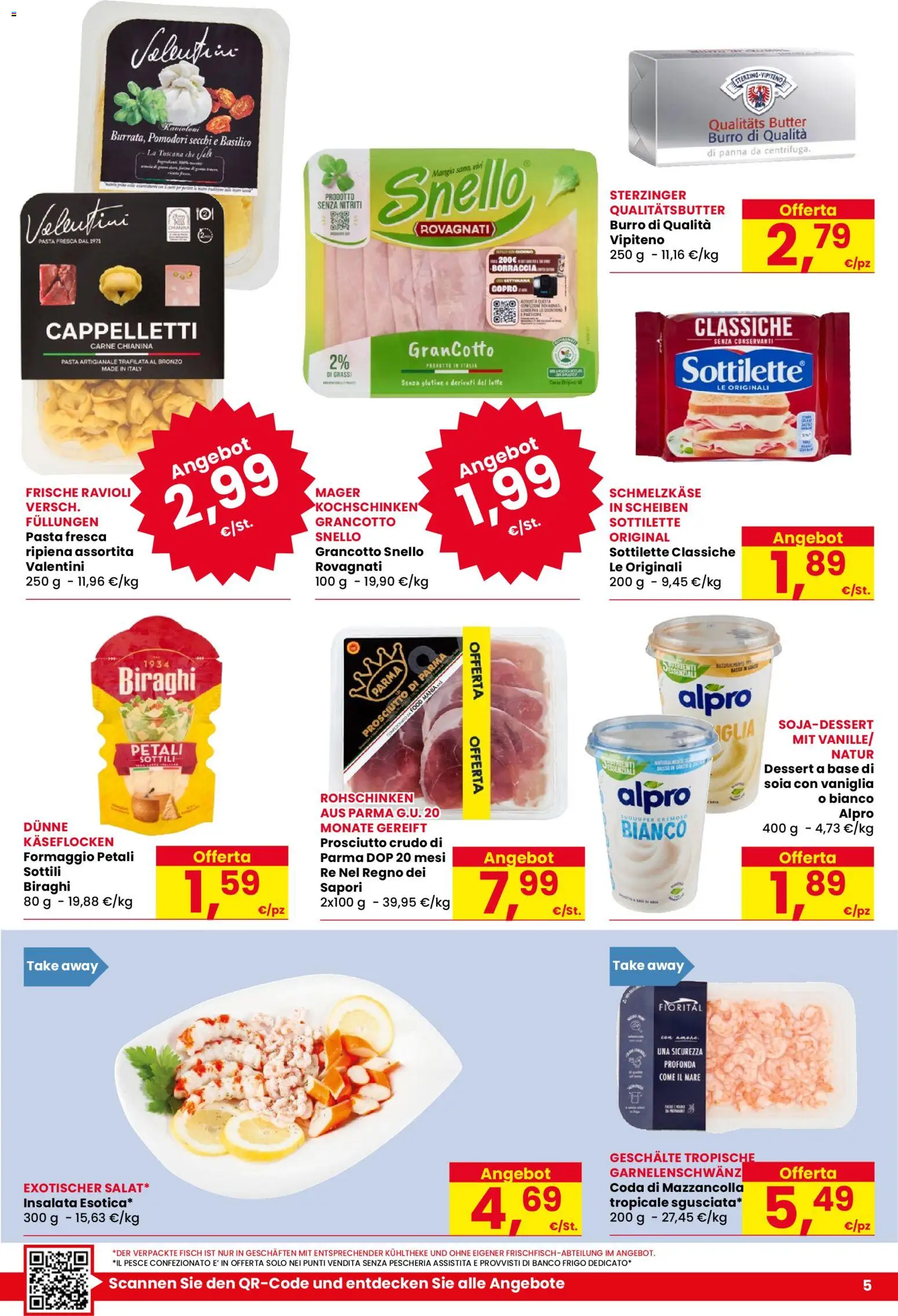 Volantino Despar del 20/08/2026 | Pagina: 5 | Prodotti: Prosciutto, Pasta, Ravioli, Dessert
