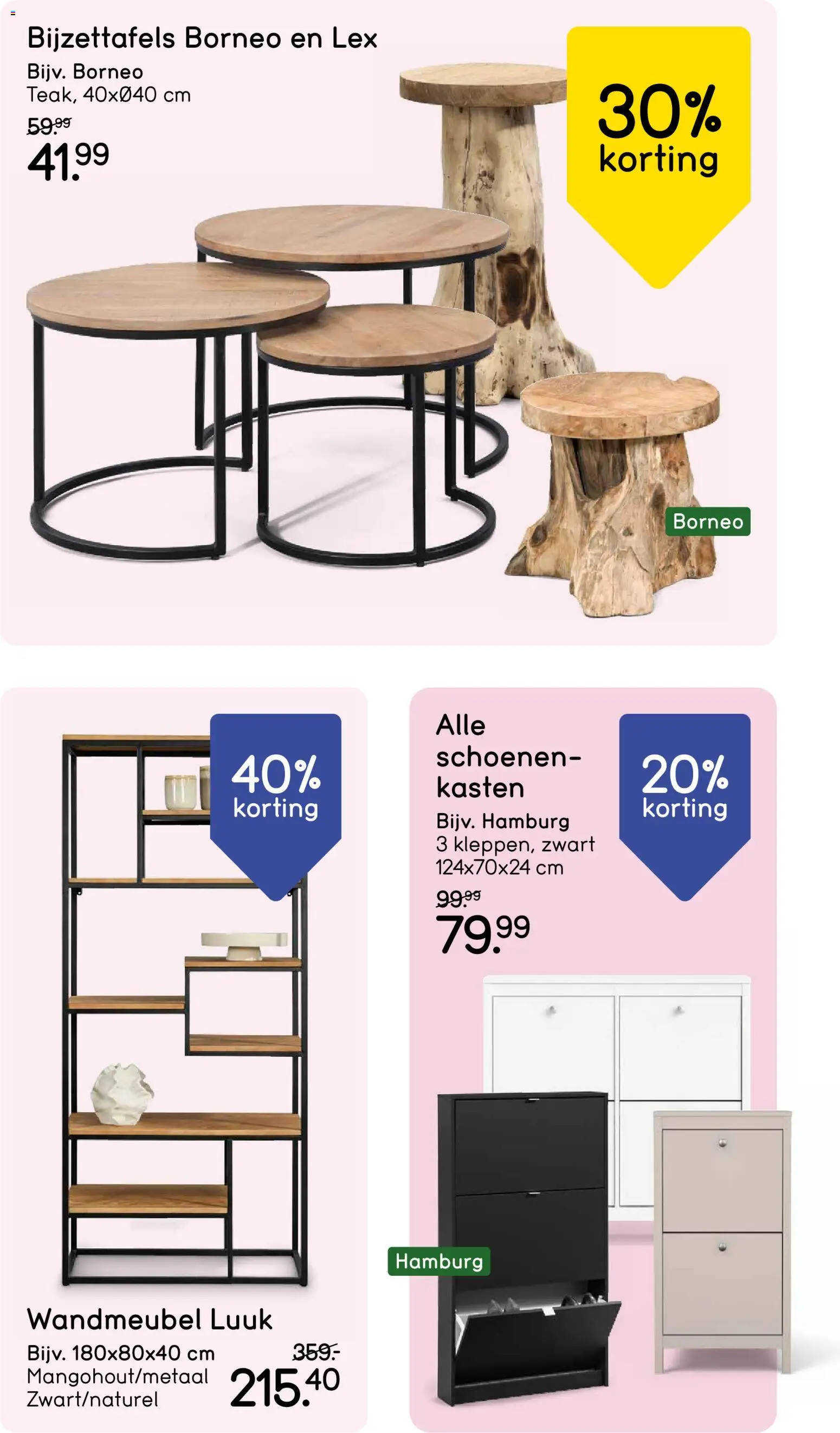 {H1} | Pagina: 22 | Producten: Schoenen, Bijzettafels