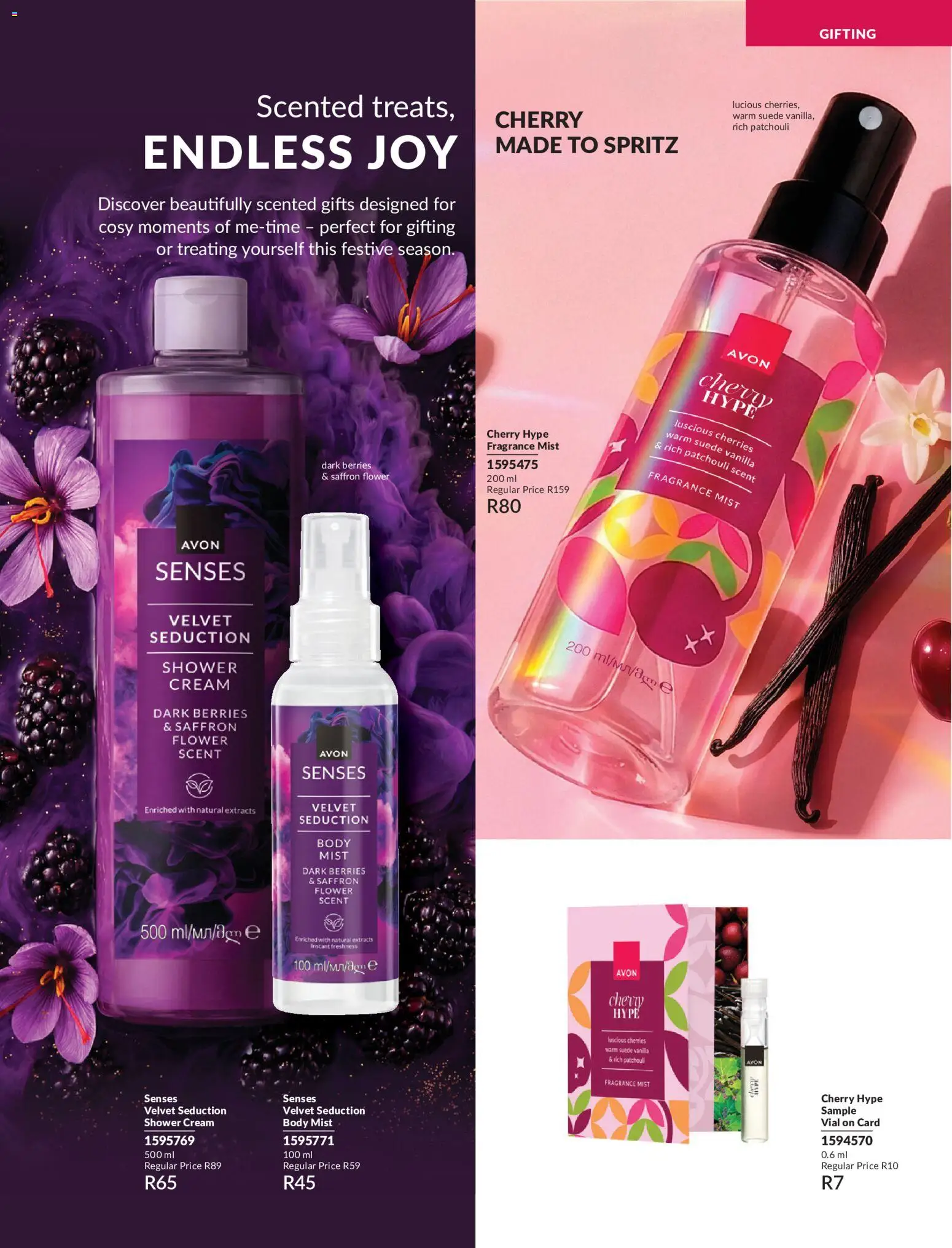 New Avon catalogue – valid from 01/10/2026 | Page: 27 | Products: Cherries, Shower, Fragrance, Cream