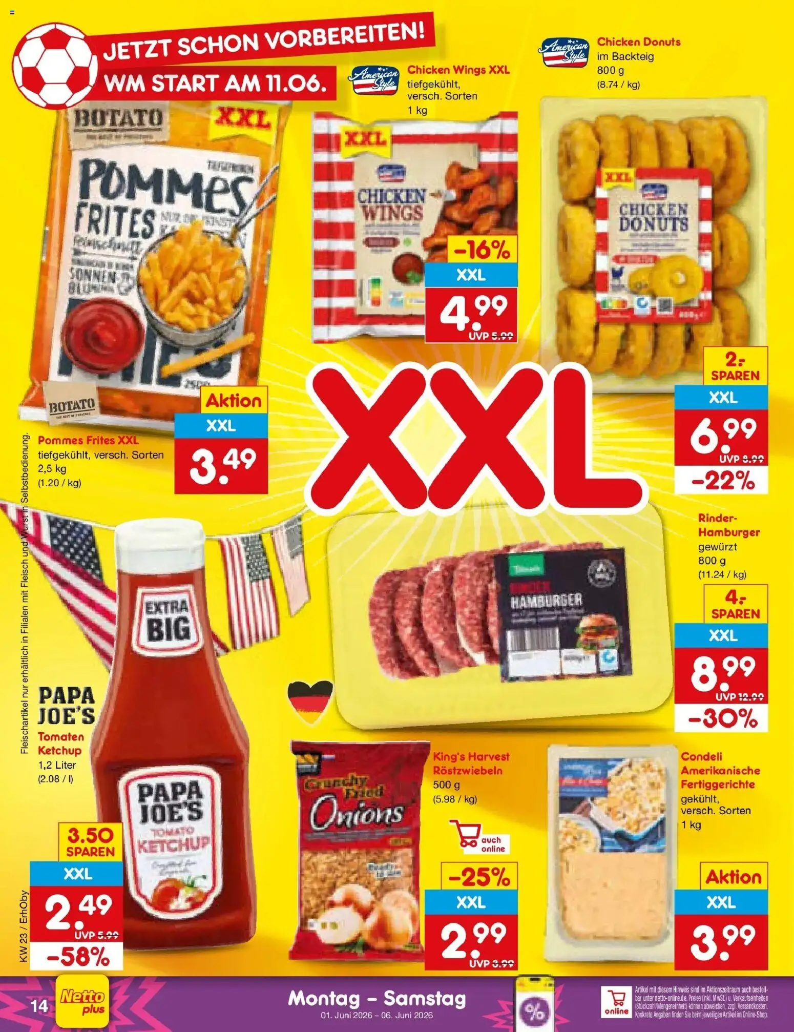 Netto Marken-Discount Prospekt Velden – gültig ab 01.06.2026 | Seite: 16 | Produkte: Pommes, Tomaten, Pommes frites, Ketchup