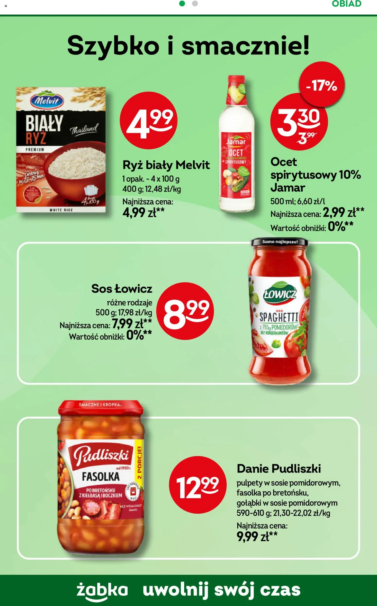 Żabka gazetka - Codzienne produkty od 07.10.2026 | Strona: 18 | Produkty: Gołąbki, Spaghetti, Ocet, Sos