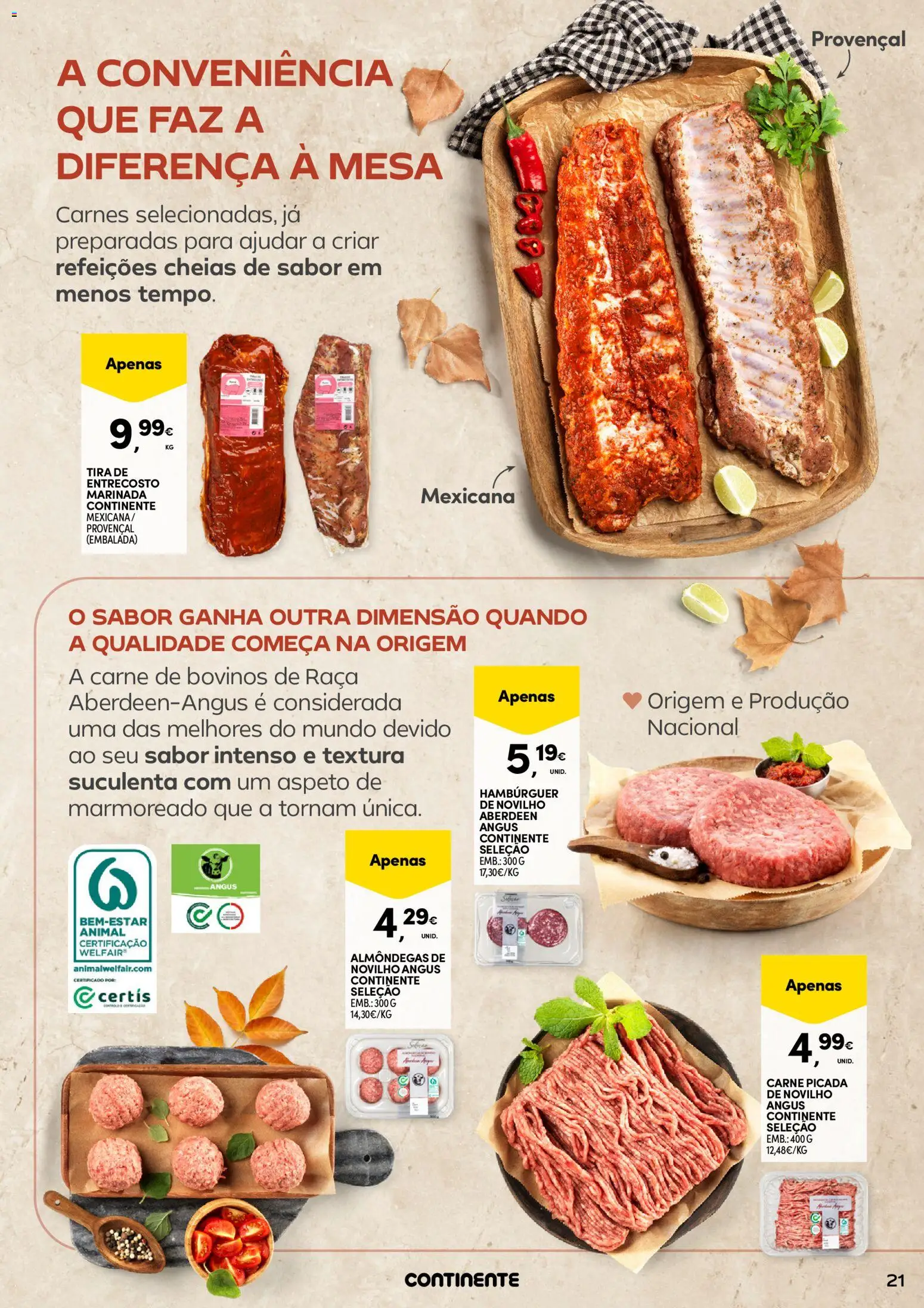 Continente A frescura de outono │ válido de 22/09/2026 | Página: 21 | Produtos: Hambúrguer, Carne picada, Mesa, Carne