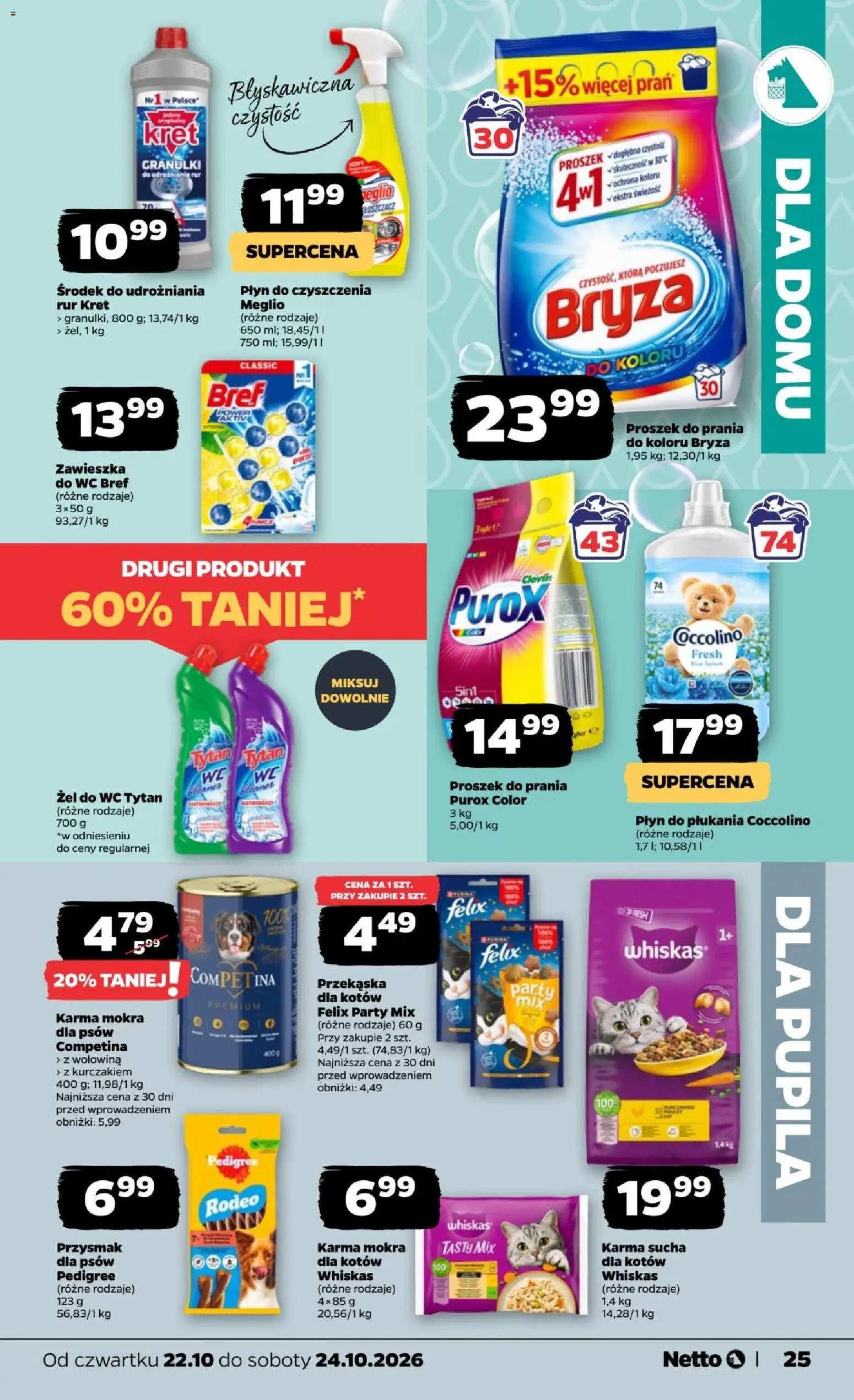Netto gazetka od czwartku od 22.10.2026 | Strona: 25 | Produkty: Meglio, Cleaner, Purox, Proszek do prania