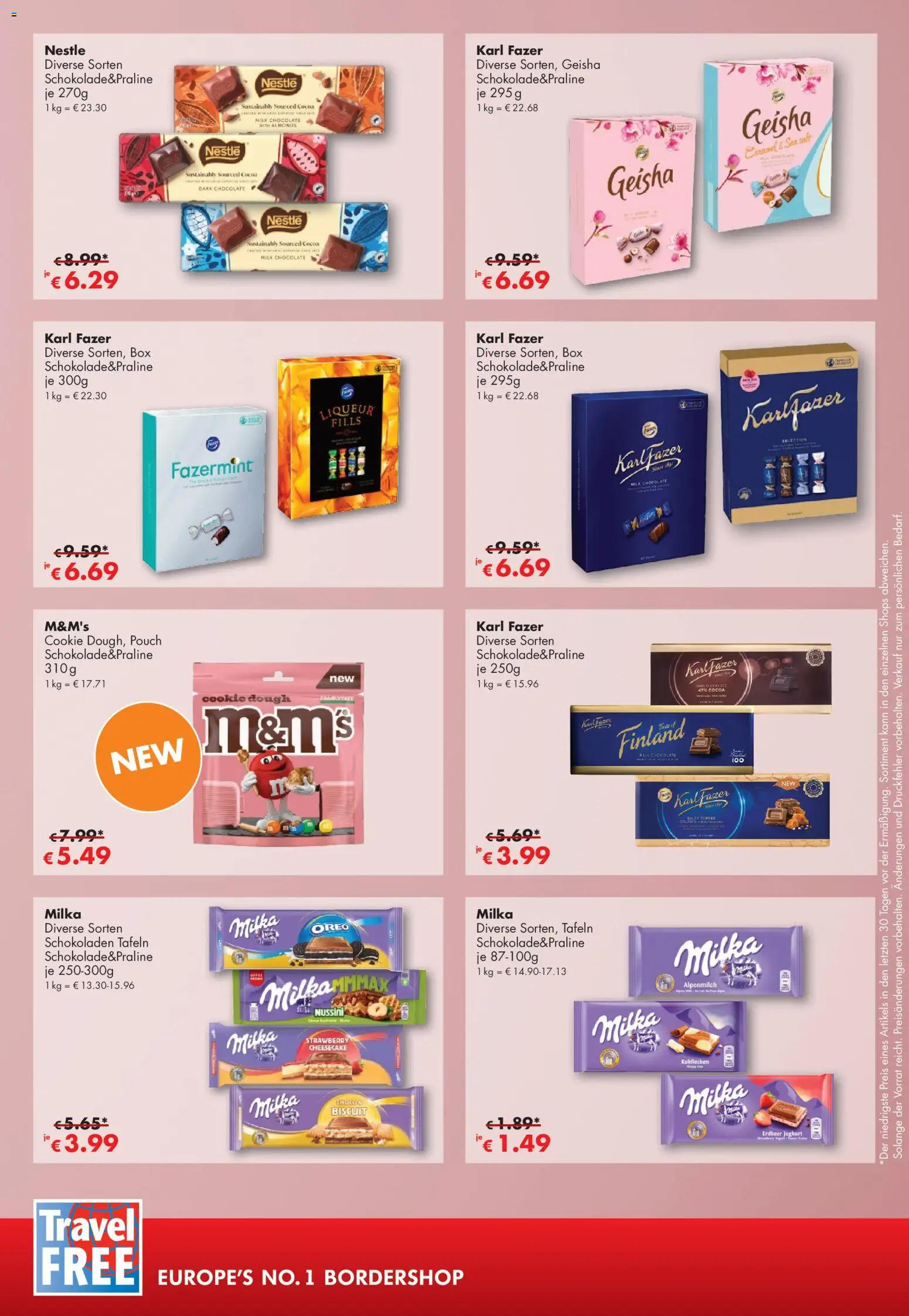 Travel Free Angebote – gültig ab 01.05.2026 | Seite: 4 | Produkte: Joghurt, Box, M&M's, Milka