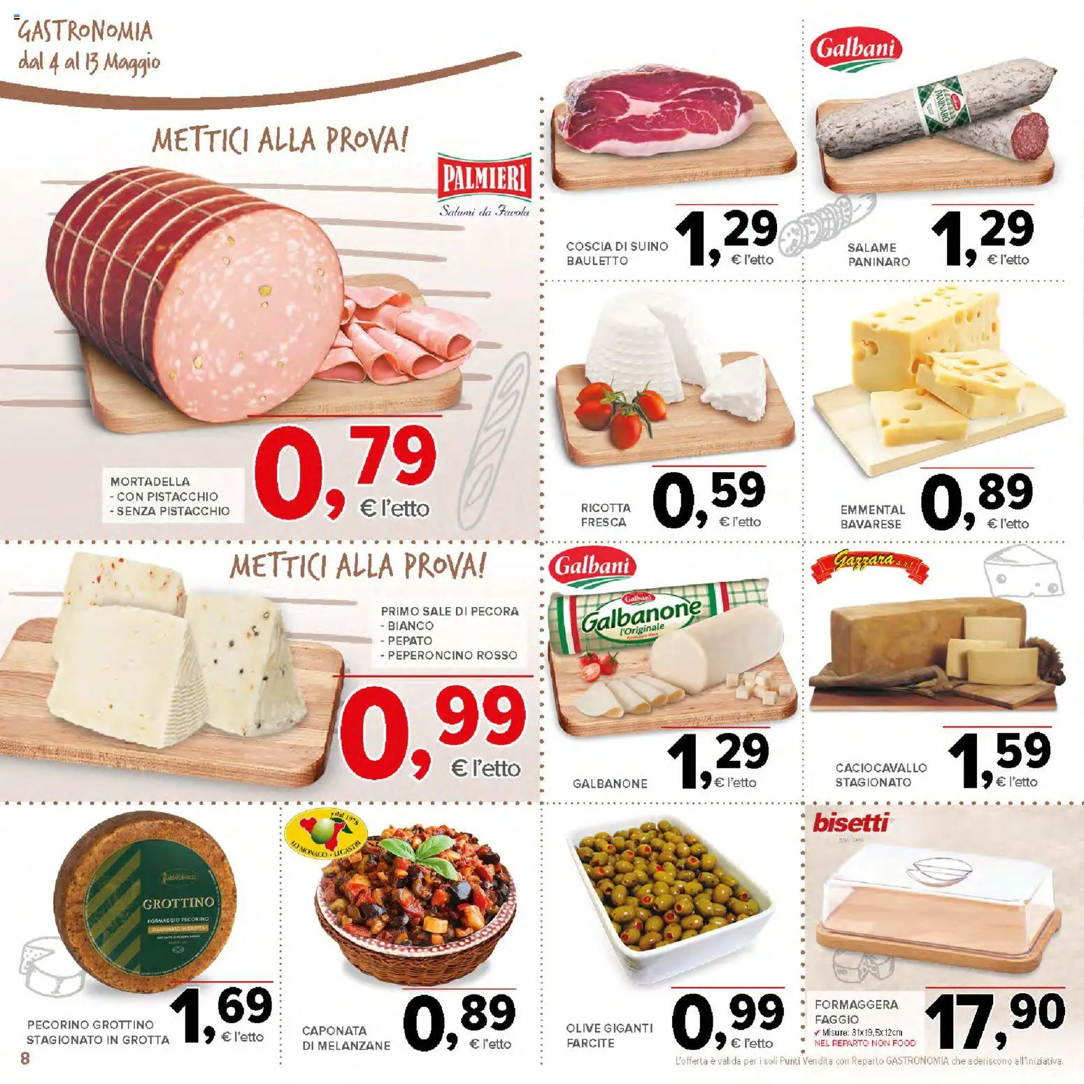 Volantino Todis del 04.05.2026 | Pagina: 8 | Prodotti: Sale, Suino, Mortadella, Emmental