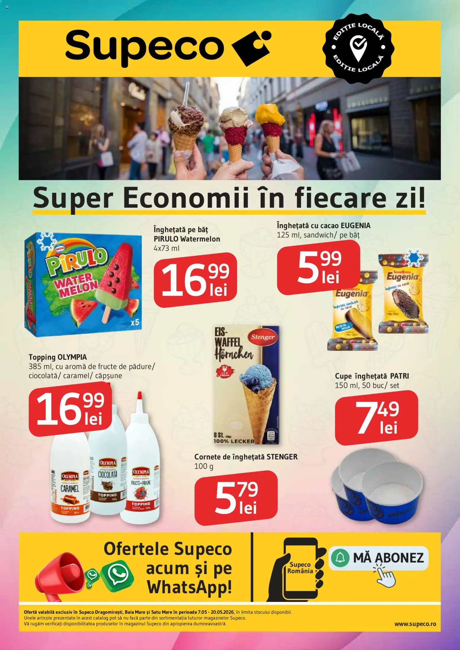 Noul catalog Supeco – valabil de la 07.05.2026 | Pagină: 1 | Produse: Ciocolată, Cacao, Înghețată, Fructe
