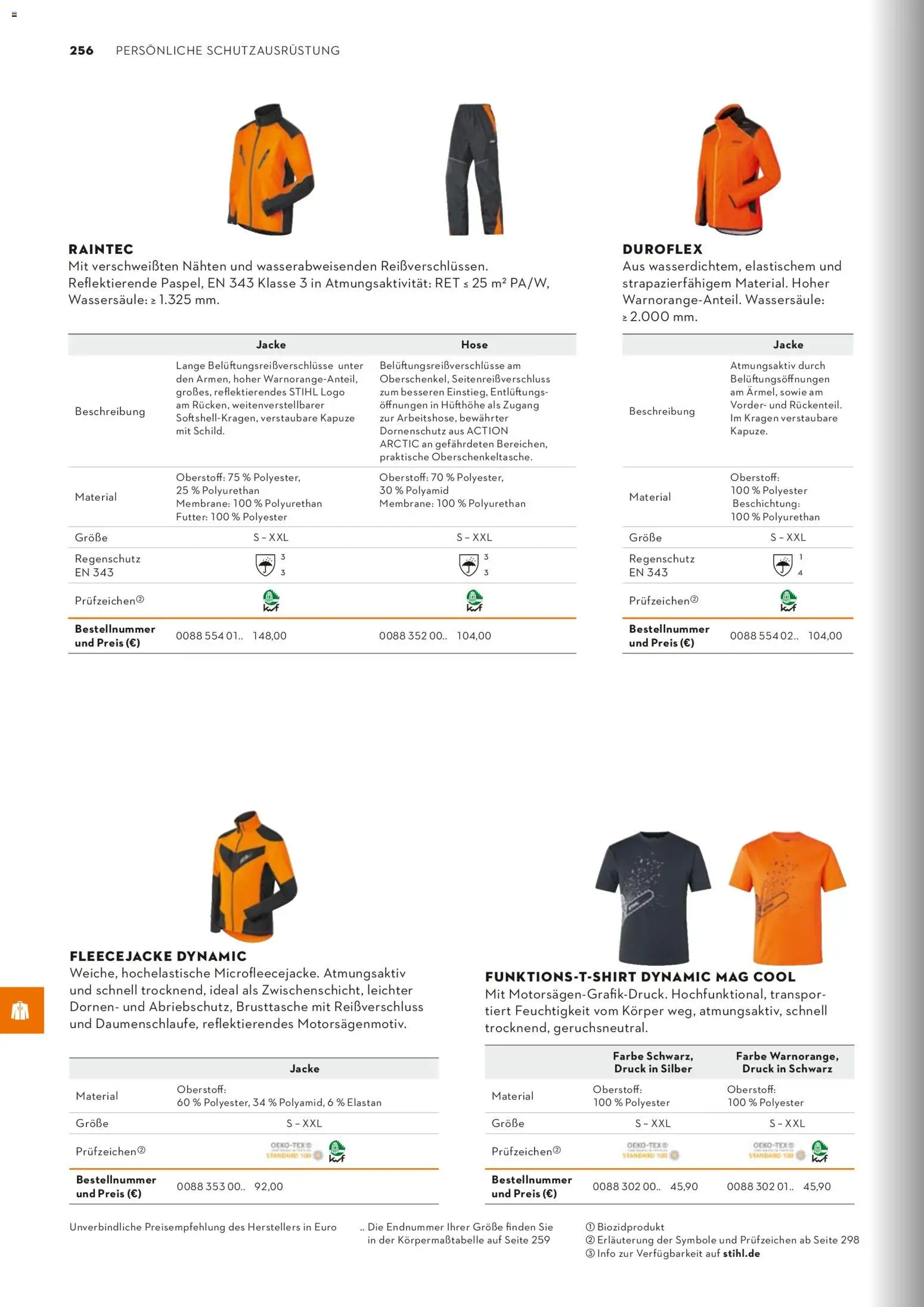 STIHL Katalog – gültig ab 01.01.2026 | Seite: 256 | Produkte: Jacke, Hose