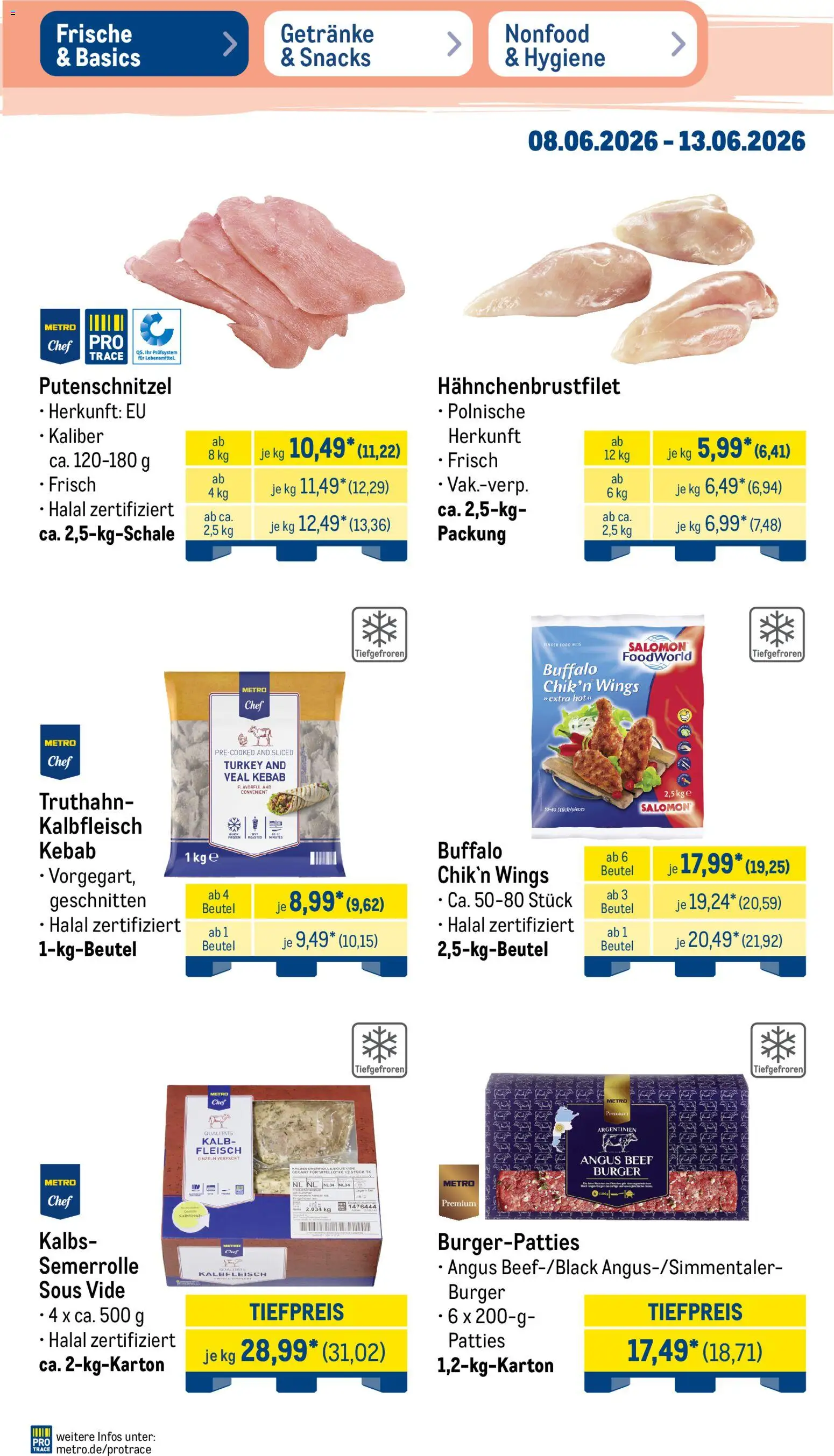 Metro Prospekt – gültig ab 08.06.2026 | Seite: 5 | Produkte: Burger, Putenschnitzel, Fleisch