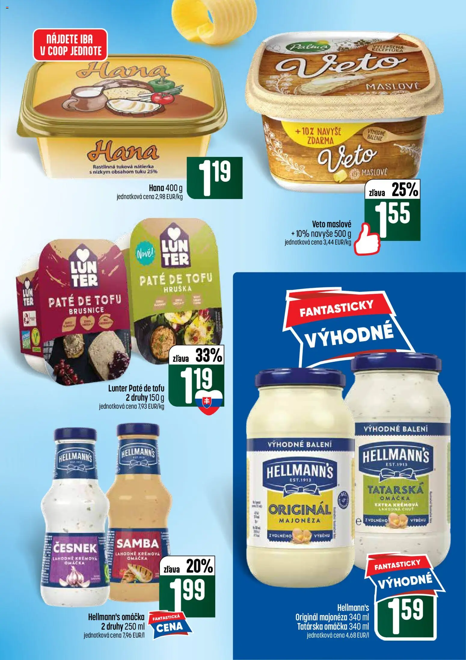 Nové COOP Jednota akcie – leták je platný od 02.07.2026 | Strana: 15 | Produkty: Tofu, Tatárska omáčka, Omáčka