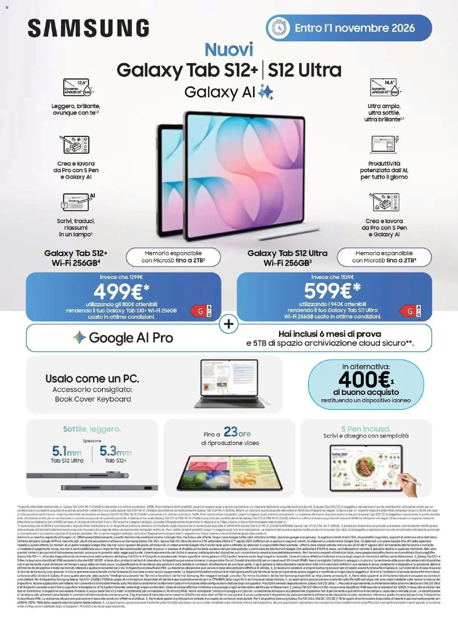 Volantino Unieuro del 12/10/2026 | Pagina: 43 | Prodotti: Samsung Galaxy, Acqua, Computer, Samsung