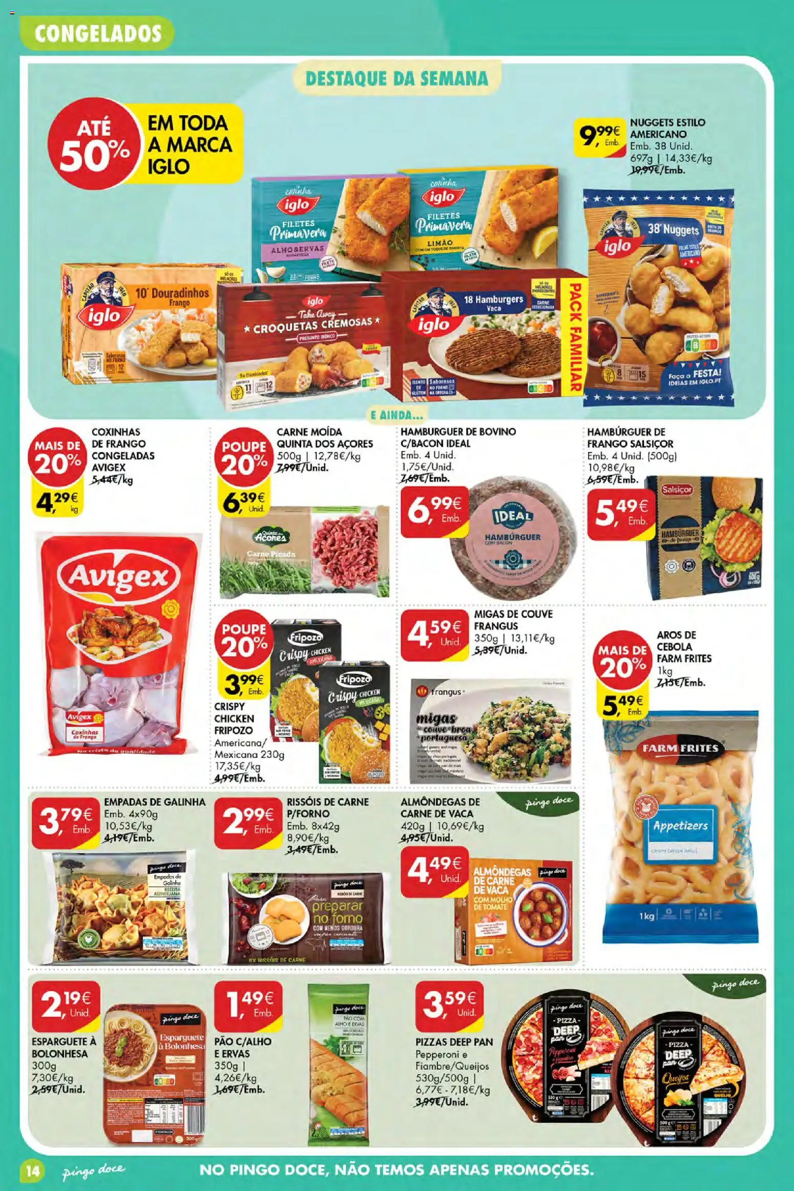 Pingo Doce Poupe Esta Semana Açores │ válido de 06/08/2026 | Página: 14 | Produtos: Esparguete, Hambúrguer, Pão, Alho