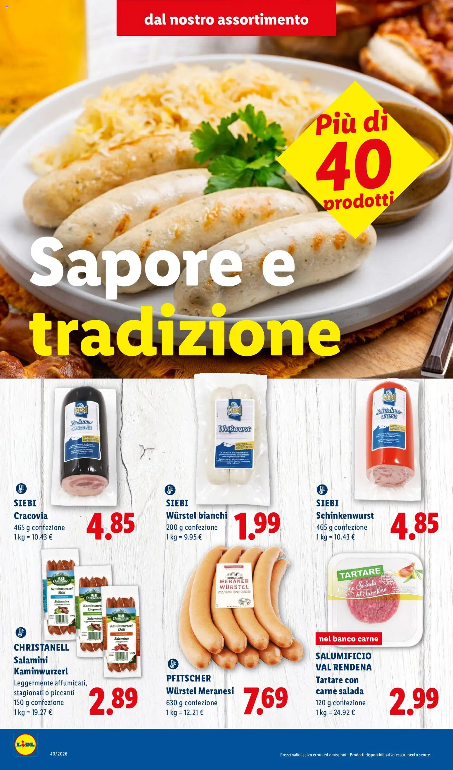 Volantino Lidl del 01/10/2026 | Pagina: 2 | Prodotti: Wurstel, Carne