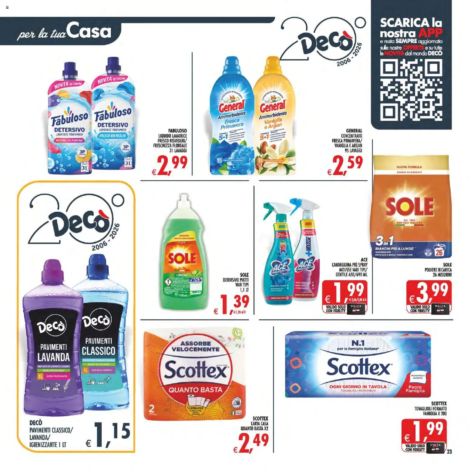 Volantino Decò del 01/09/2026 | Pagina: 23 | Prodotti: Vaniglia, Candeggina, Limone, Lavatrice