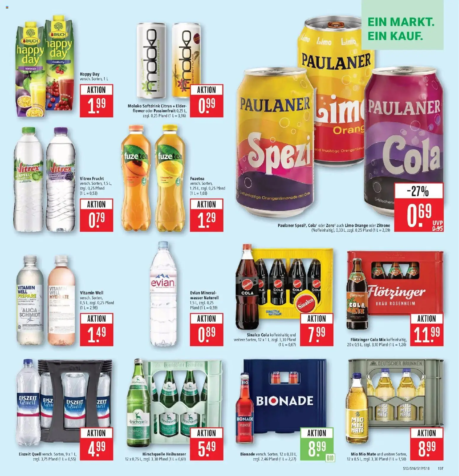Marktkauf Prospekt Heidenheim (ab 24.08.2026) » Angebote online | Seite: 23 | Produkte: Sinalco, Cola, Mio mio mate, Paulaner
