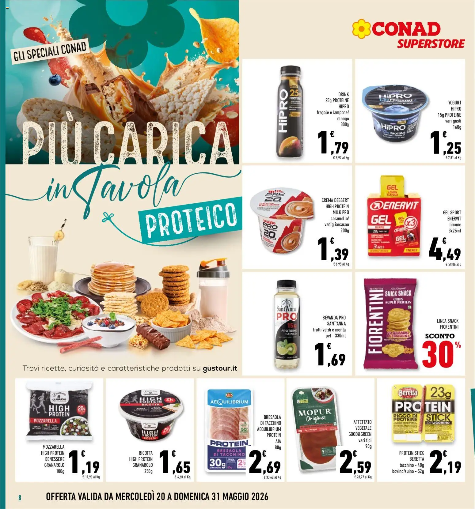 Volantino Conad del 20.05.2026 | Pagina: 8 | Prodotti: Crema, Bresaola, Mango, Menta