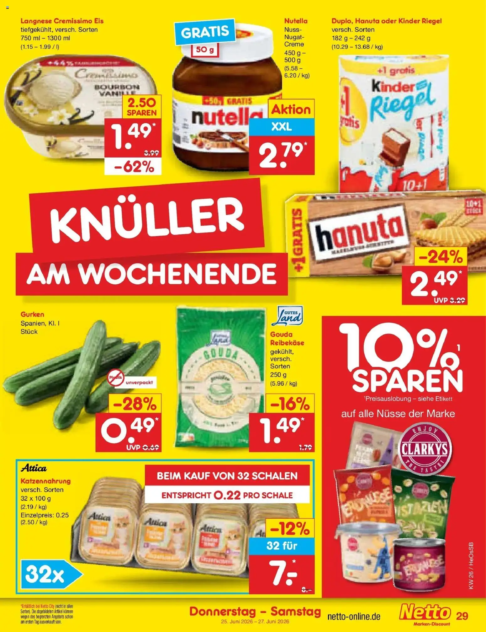 Netto Marken-Discount Prospekt Kröpelin – gültig ab 21.06.2026 | Seite: 41 | Produkte: Kinder riegel, Nutella, Nüsse, Gurken