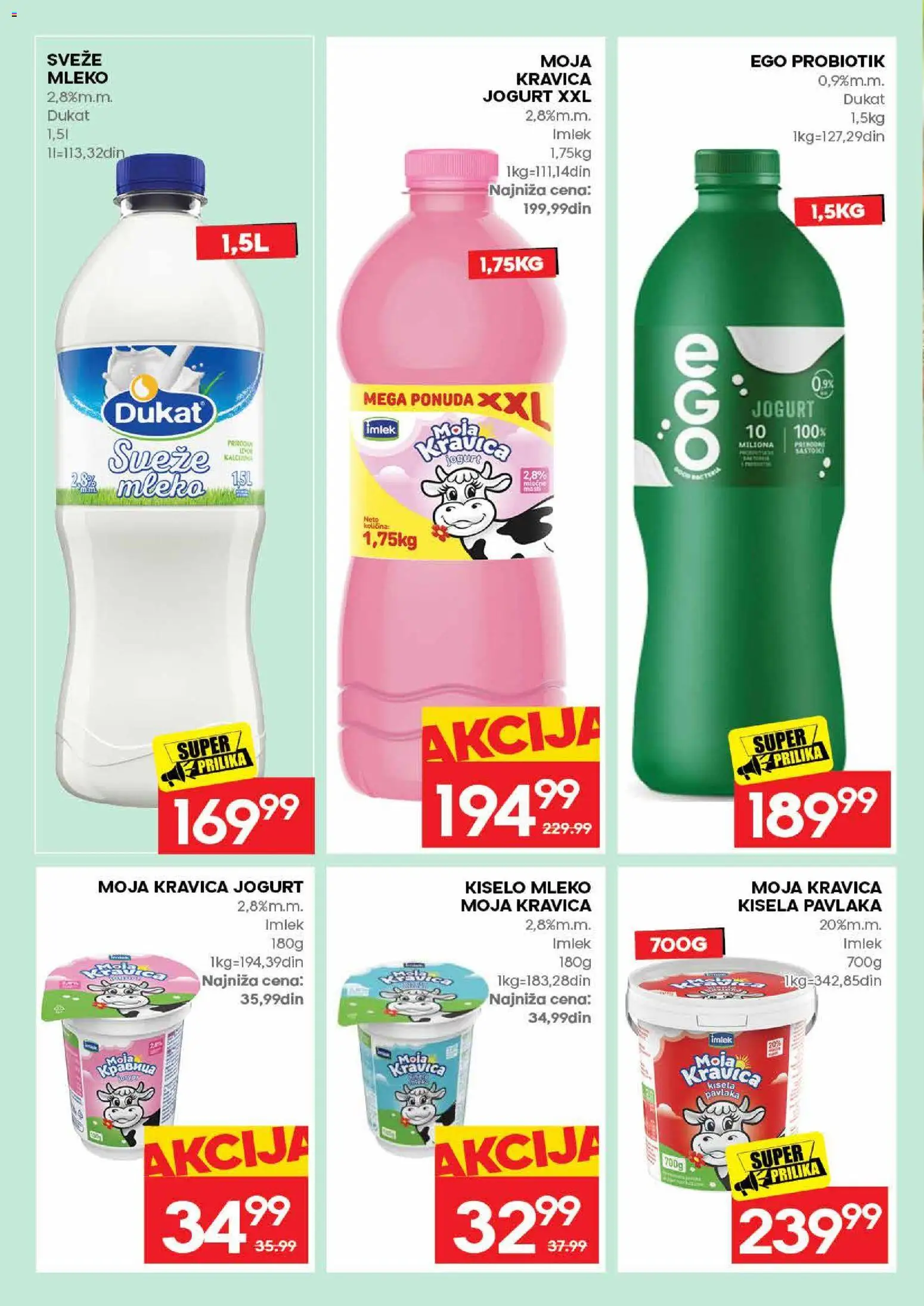 Roda katalog - važi od 11.06.2026 | Strana: 10 | Proizvode: Kiselo mleko, Moja kravica, Mleko, Jogurt