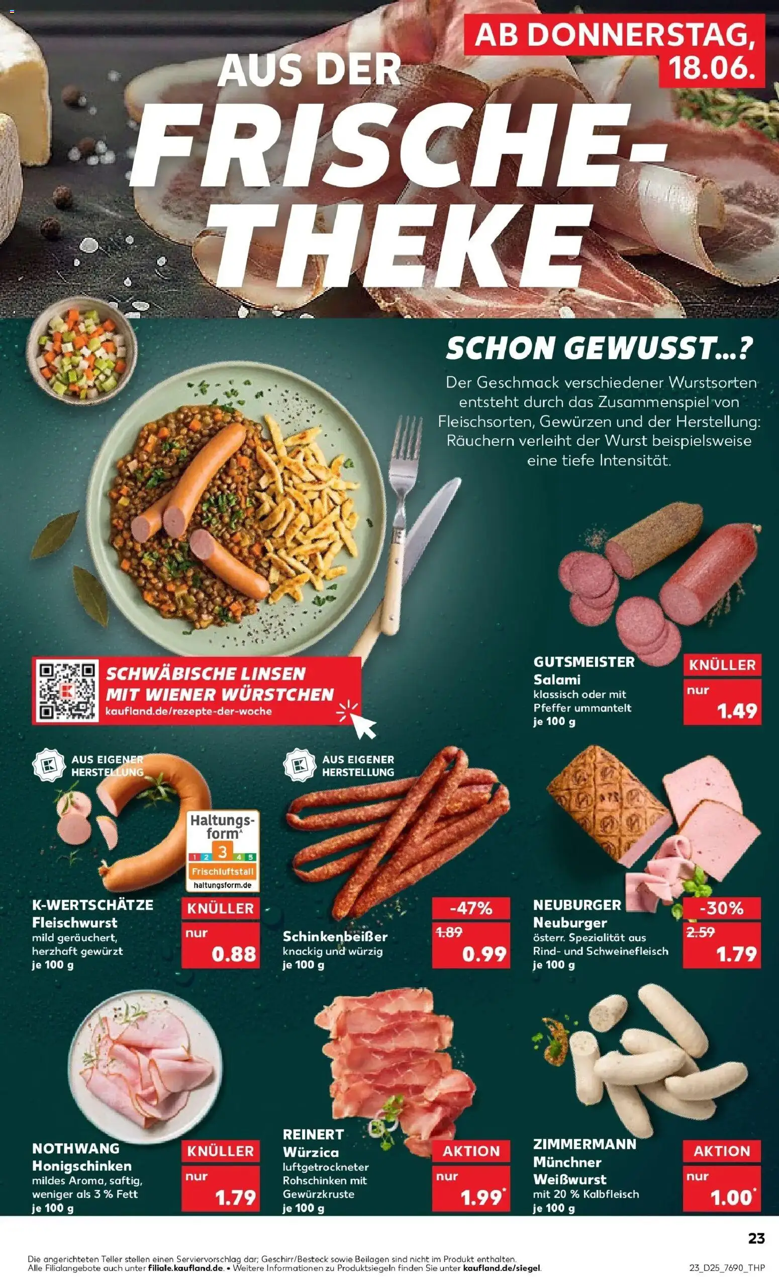 Kaufland Prospekt Künzelsau – gültig ab 15.06.2026 | Seite: 32 | Produkte: Theke, Weißwurst, Wurst, Salami