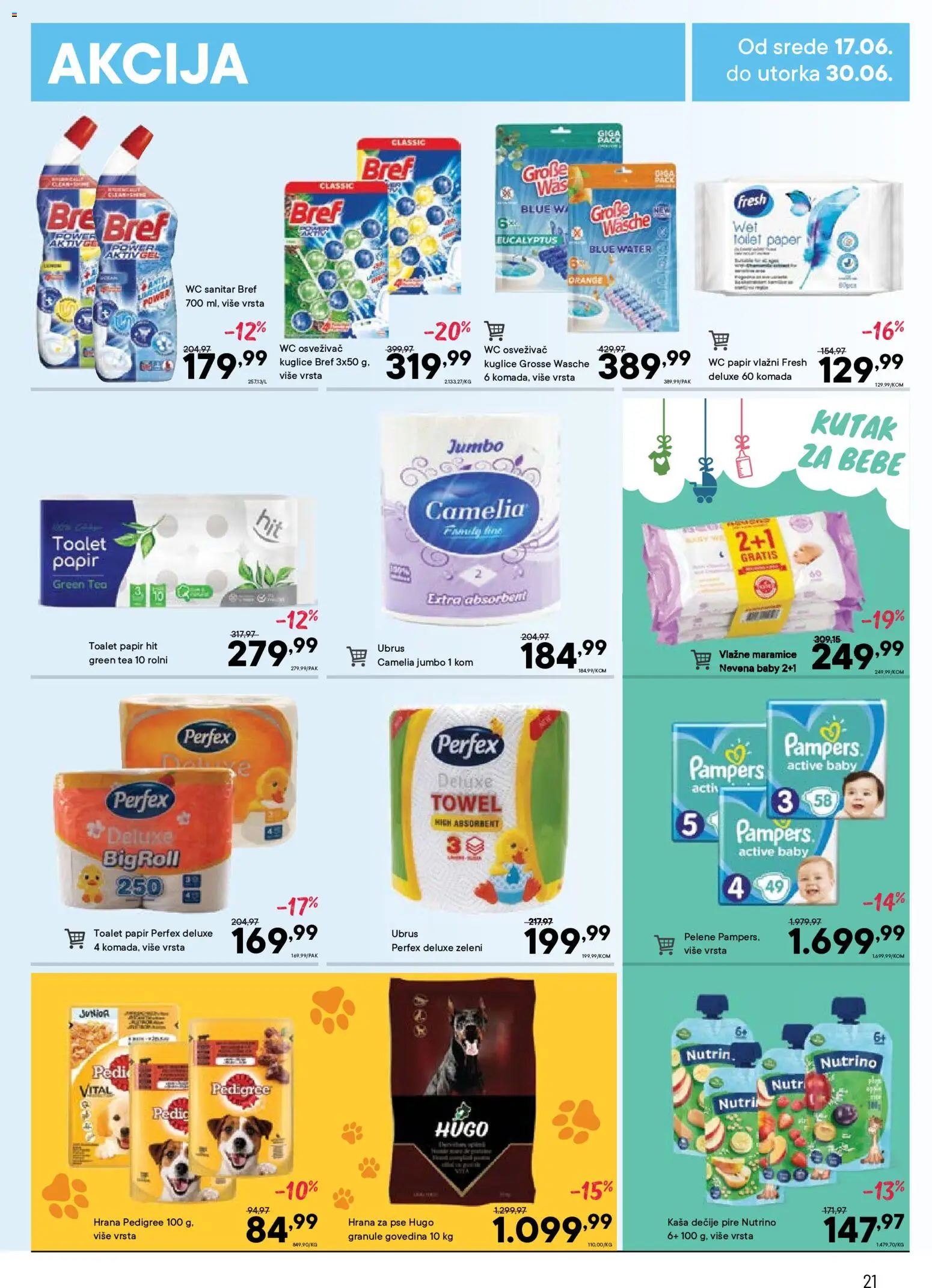 PerSu katalog - važi od 17.06.2026 | Strana: 21 | Proizvode: Pampers, Wc, Hugo, Pelene