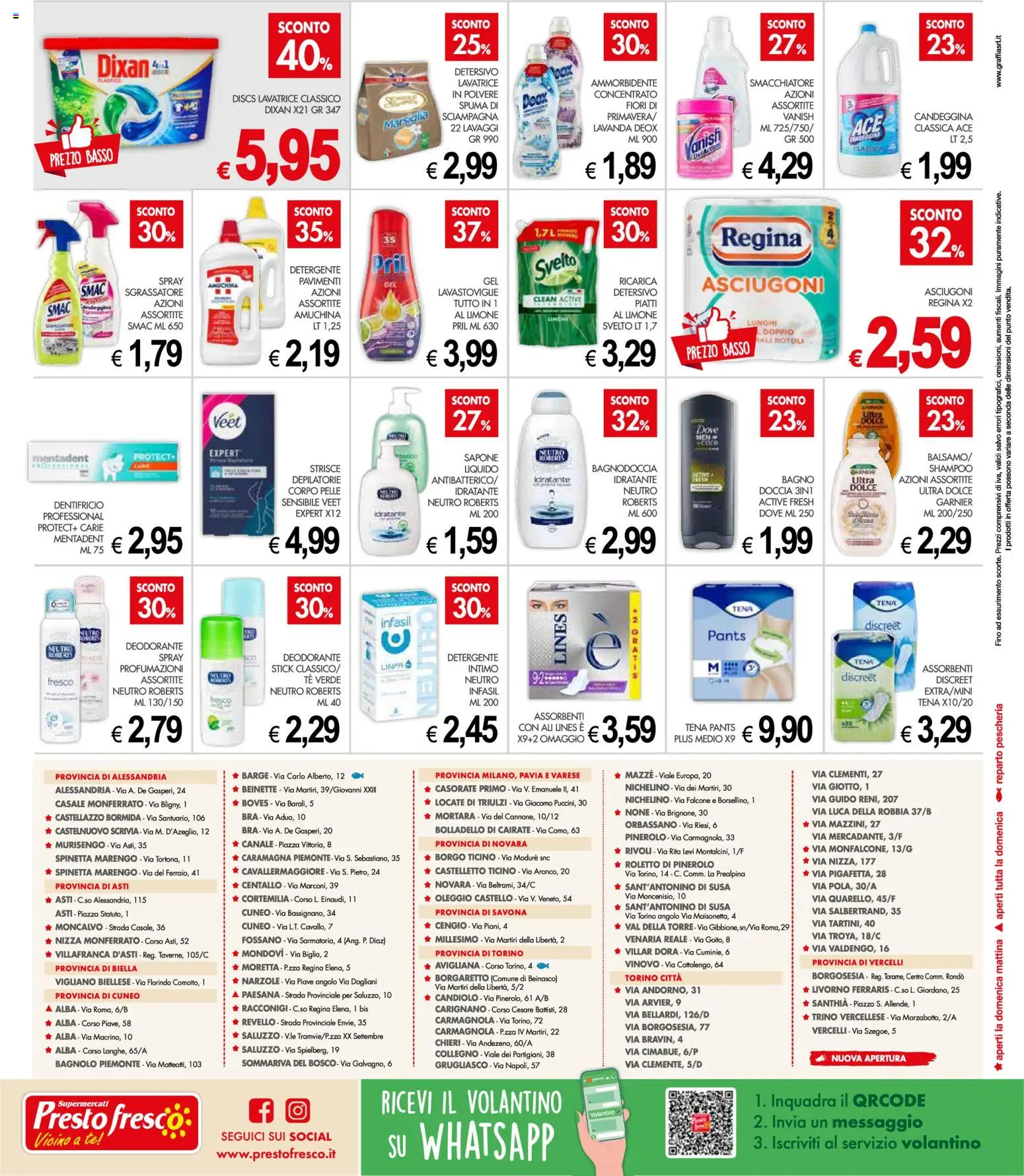 Volantino Presto Fresco del 25.05.2026 | Pagina: 8 | Prodotti: Detergente, Tè, Limone, Lavastoviglie