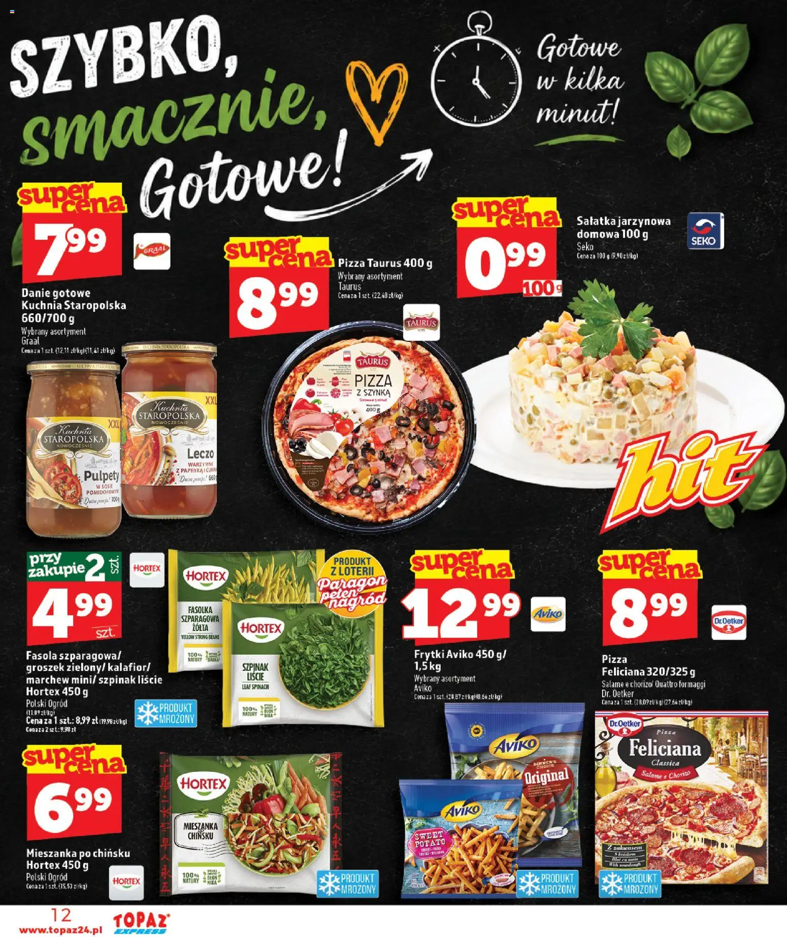 Topaz gazetka - Express od 17.09.2026 | Strona: 12 | Produkty: Groszek, Papryka, Fasola, Frytki
